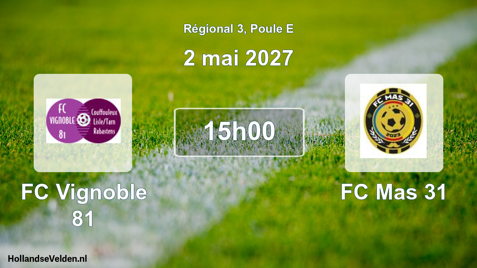 Scheduled Match: FC Vignoble 81 - FC Mas 31 (2 May 2027)