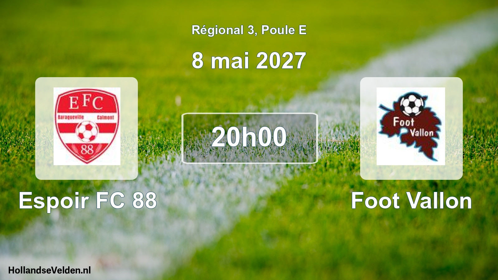 Scheduled Match: Espoir FC 88 - Foot Vallon (8 May 2027)