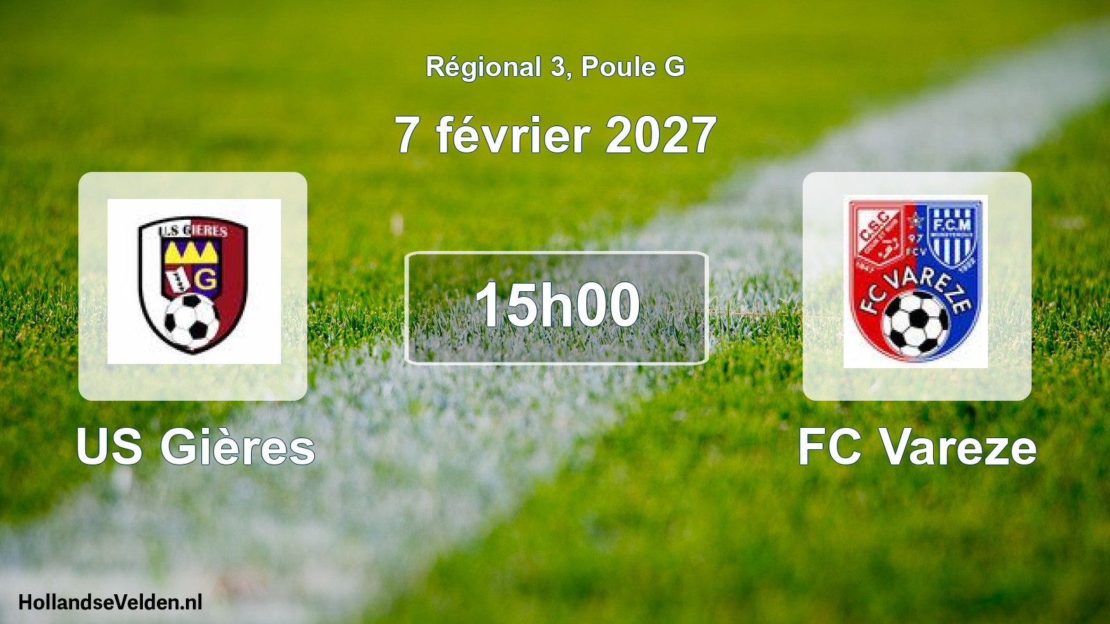 Match programmé: US Gières - FC Vareze (7 février 2027)