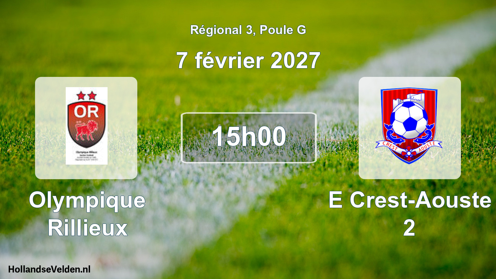 Match programmé: Olympique Rillieux - E Crest-Aouste 2 (7 février 2027)