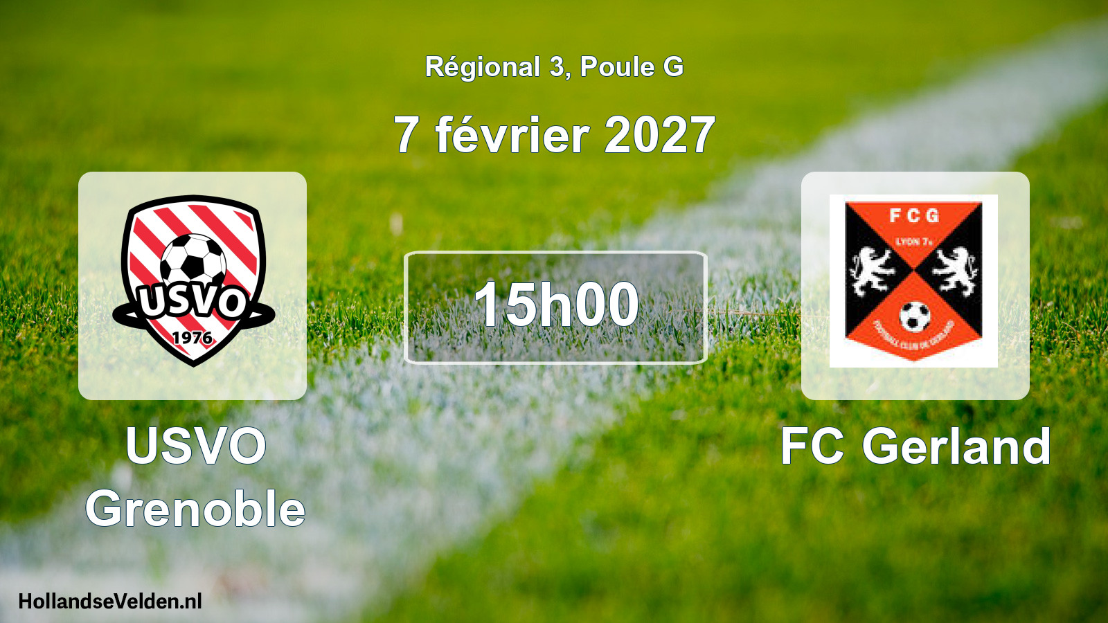 Match programmé: USVO Grenoble - FC Gerland (7 février 2027)