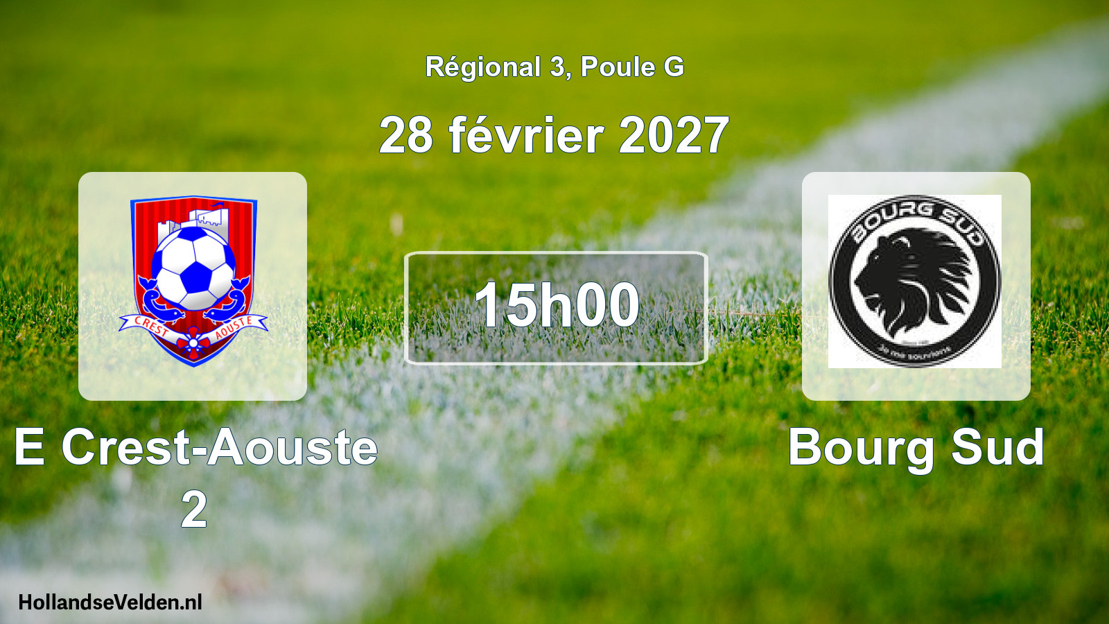 Match programmé: E Crest-Aouste 2 - Bourg Sud (28 février 2027)