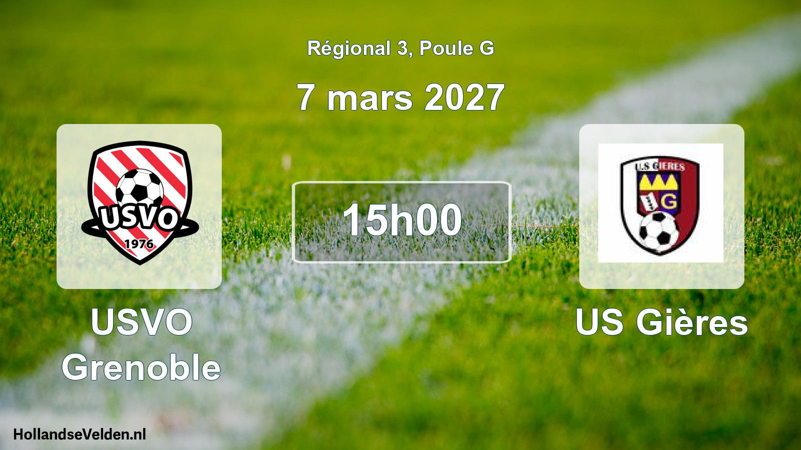 Match programmé: USVO Grenoble - US Gières (7 mars 2027)