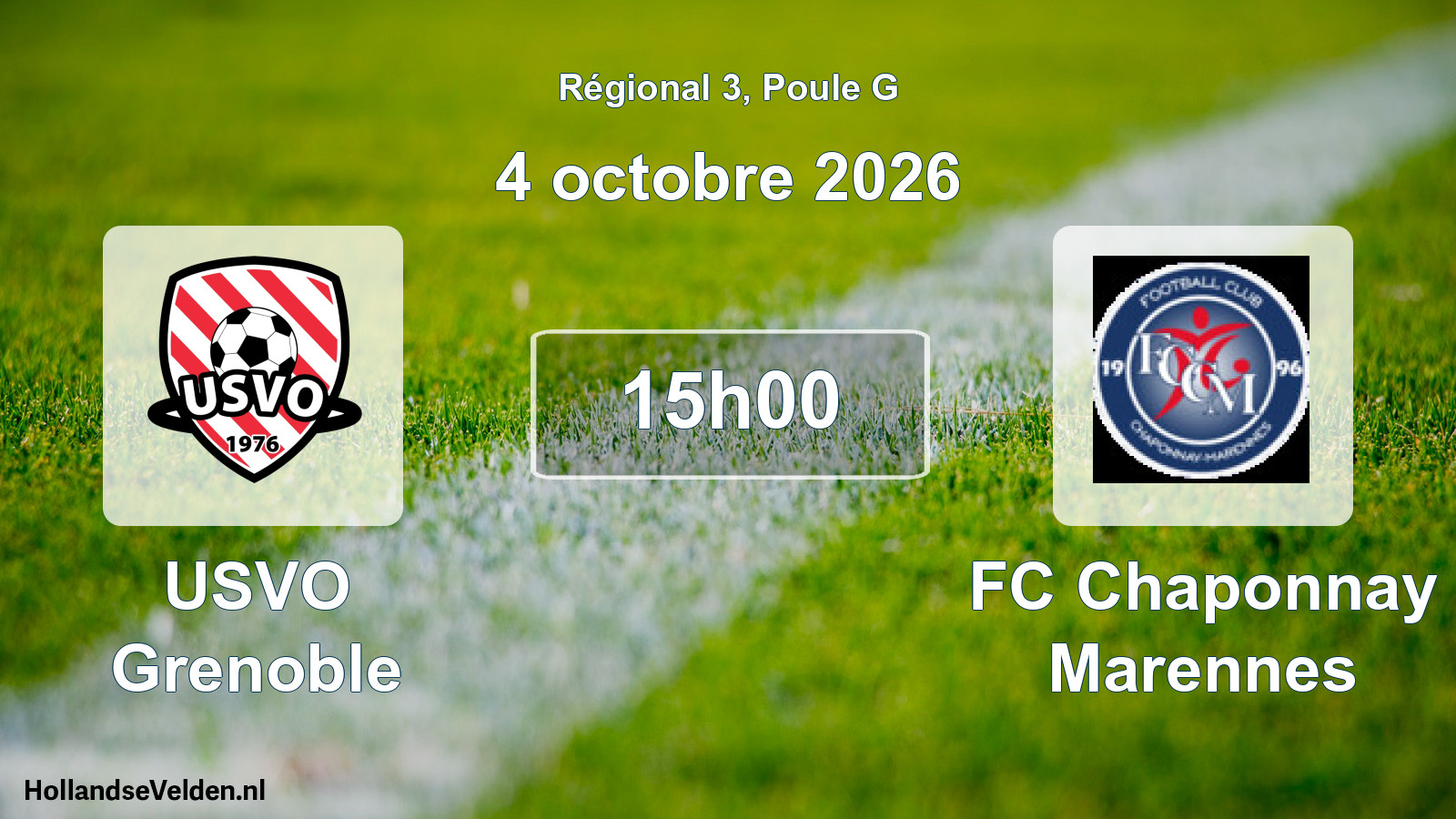 Match programmé: USVO Grenoble - FC Chaponnay Marennes (4 octobre 2026)