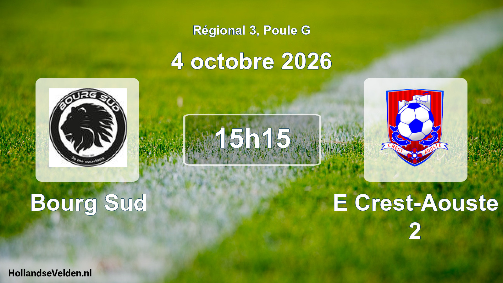 Scheduled Match: Bourg Sud - E Crest-Aouste 2 (4 October 2026)