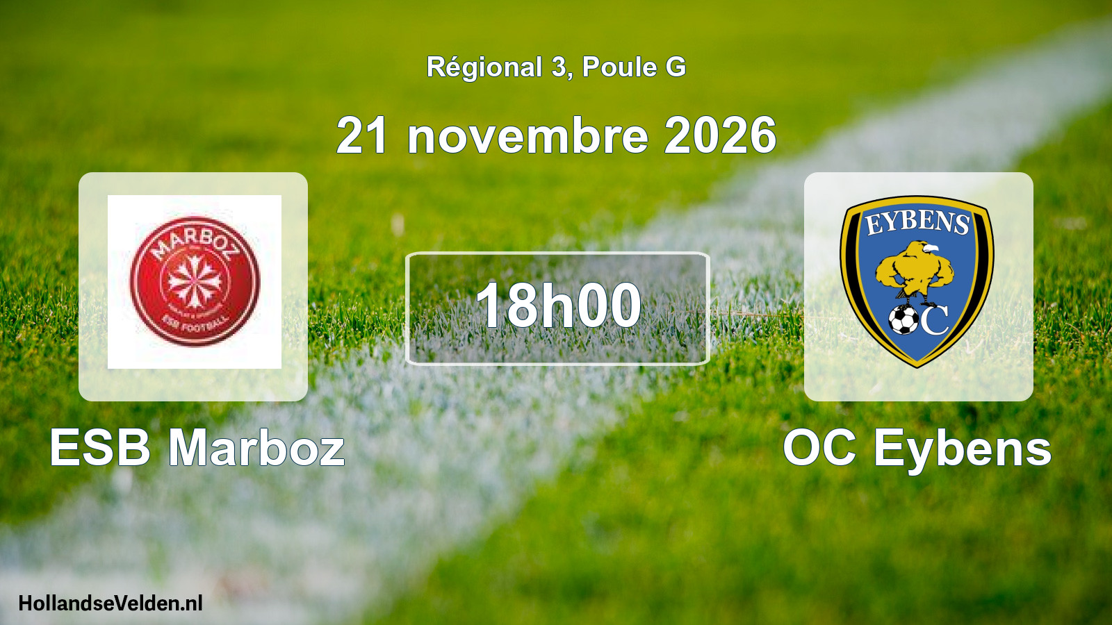 Match programmé: ESB Marboz - OC Eybens (21 novembre 2026)