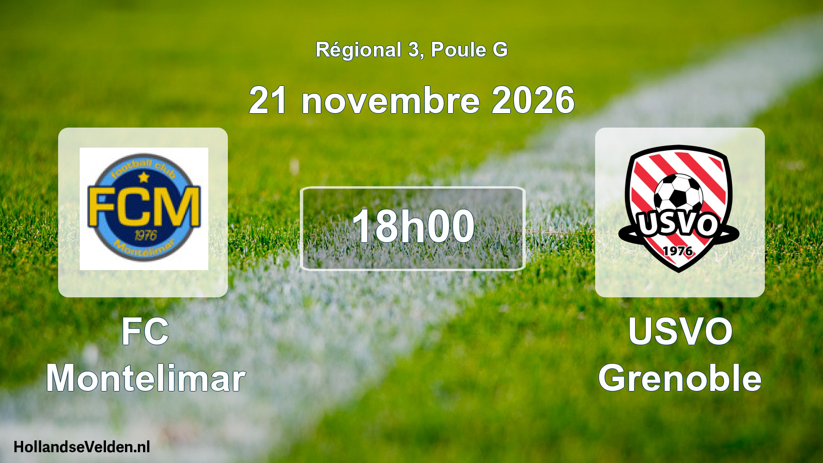Match programmé: FC Montelimar - USVO Grenoble (21 novembre 2026)