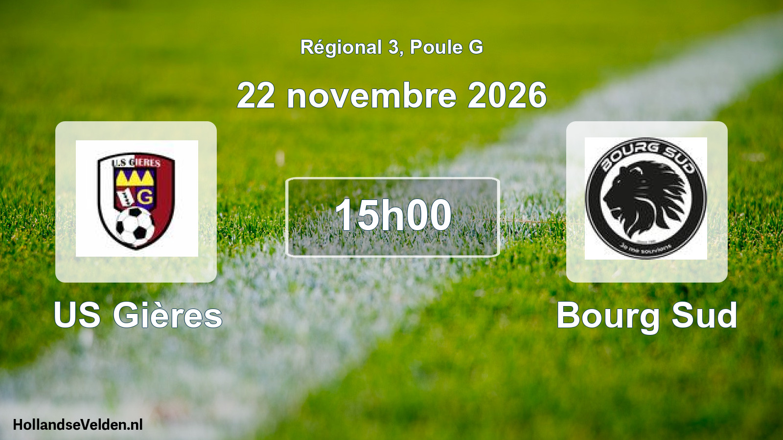 Scheduled Match: US Gières - Bourg Sud (22 November 2026)