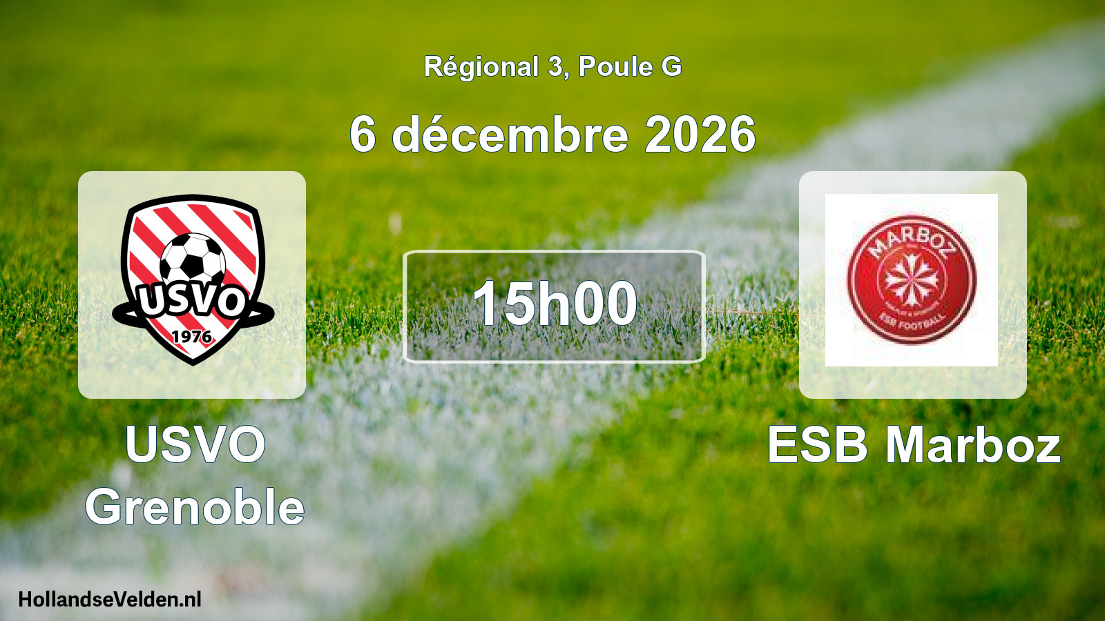 Match programmé: USVO Grenoble - ESB Marboz (6 décembre 2026)