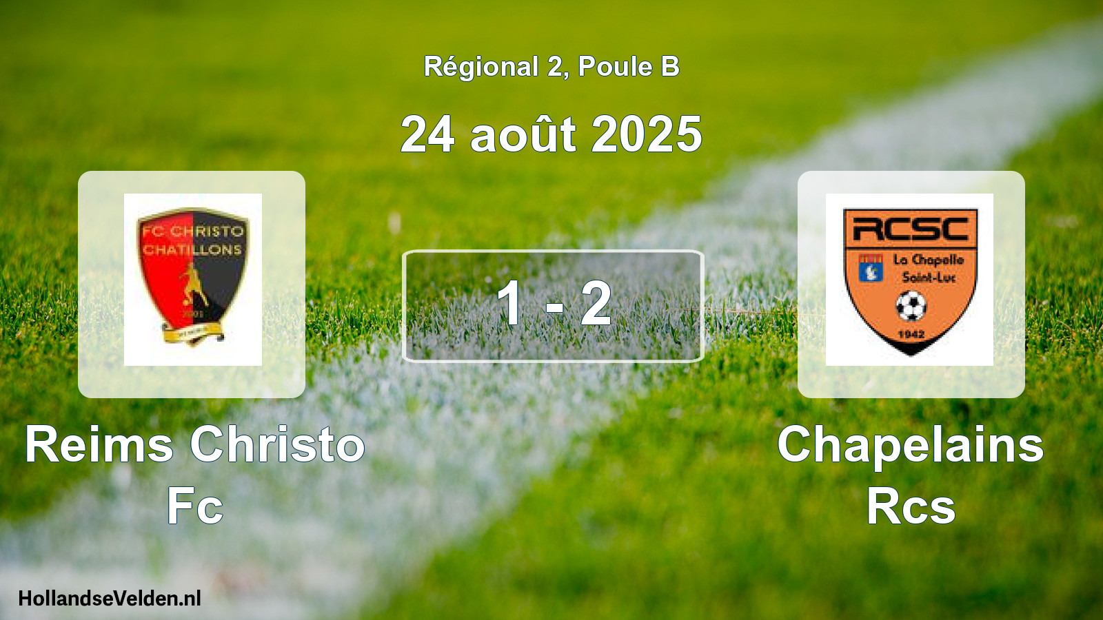 Gespeelde wedstrijd: Reims Christo Fc - Chapelains Rcs 1 - 2 (24 augustus 2025)