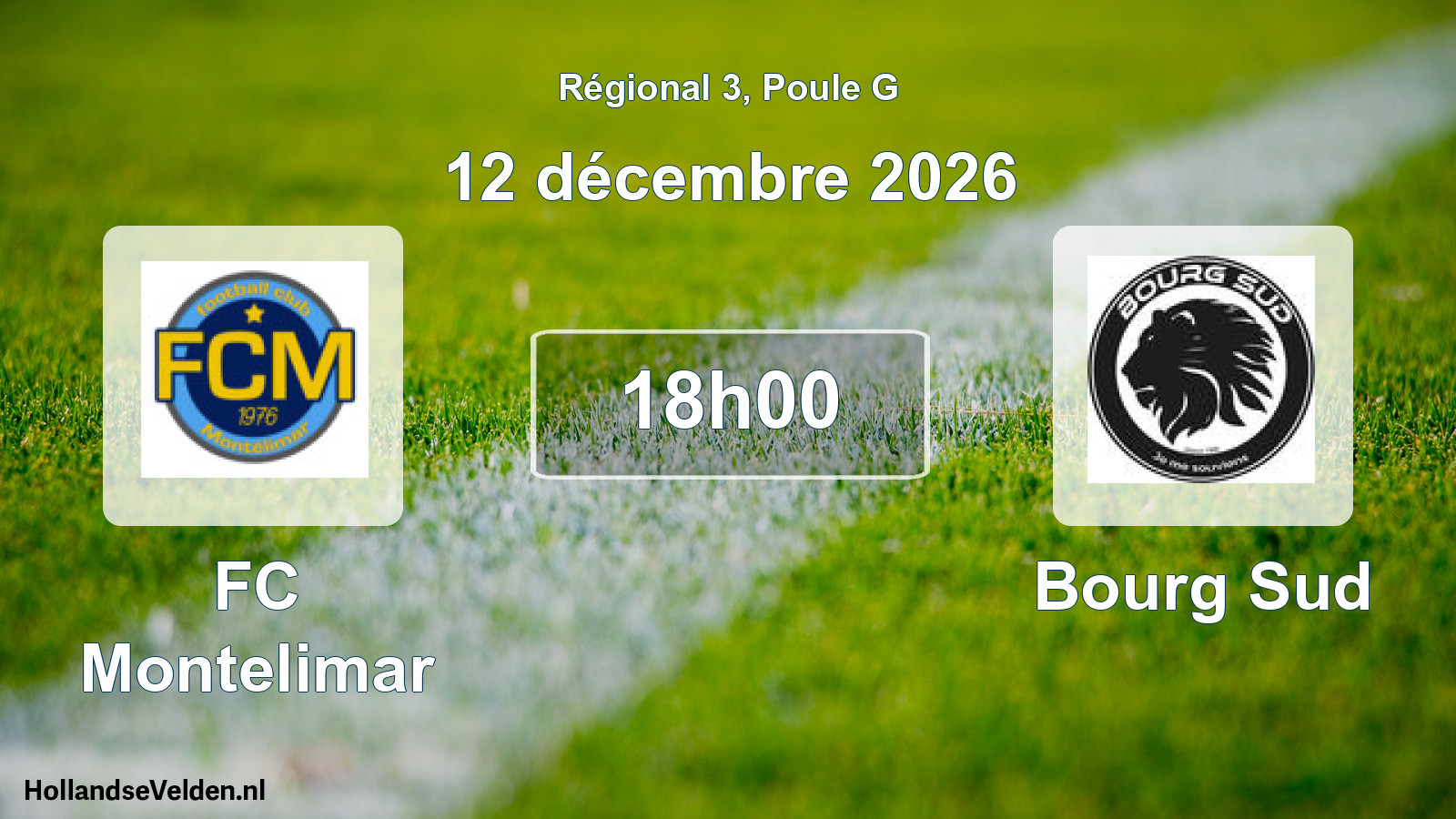 Match programmé: FC Montelimar - Bourg Sud (12 décembre 2026)