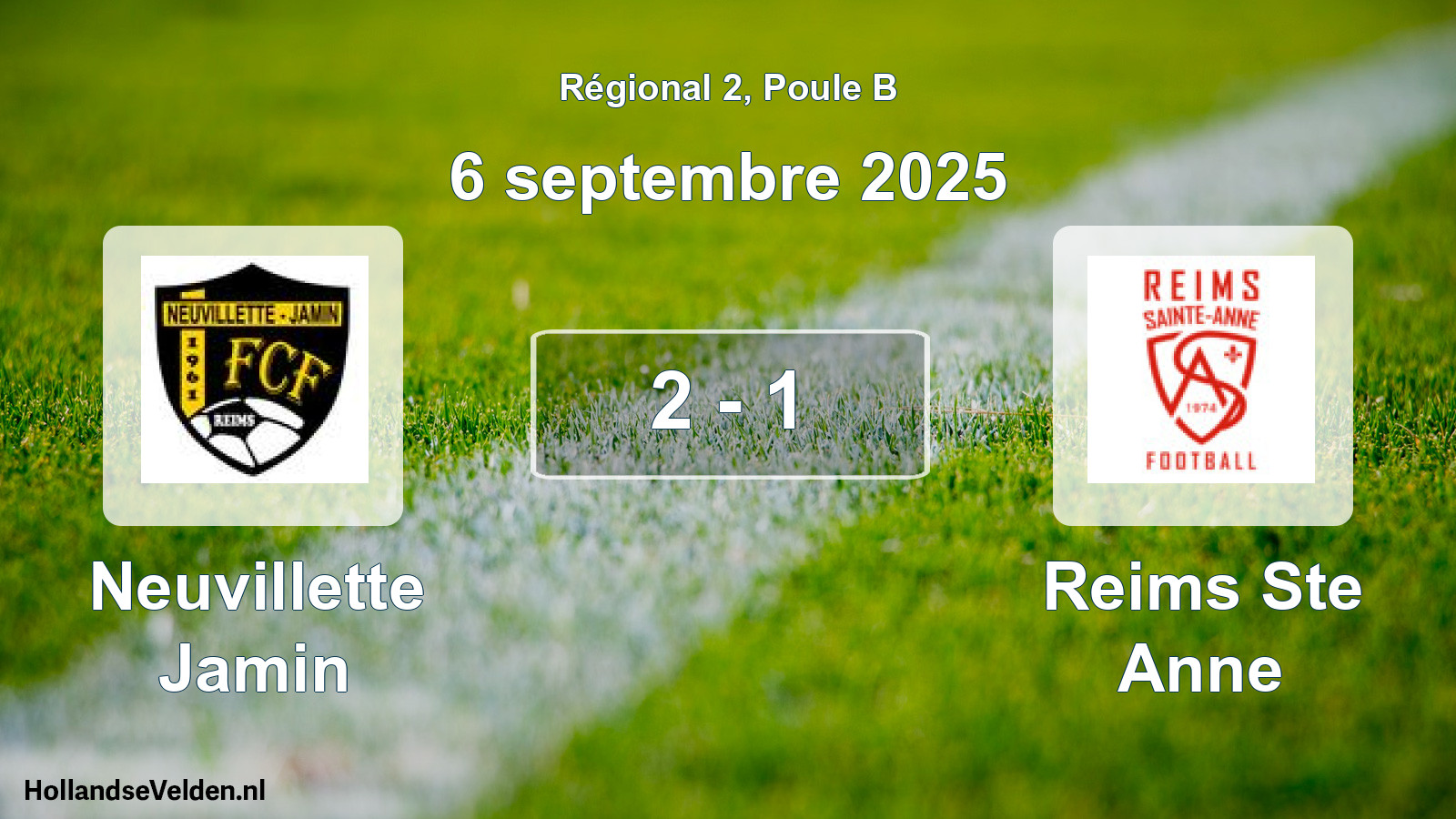 Total number of matches played: Neuvillette Jamin - Reims Ste Anne 2 - 1 (6 September 2025)