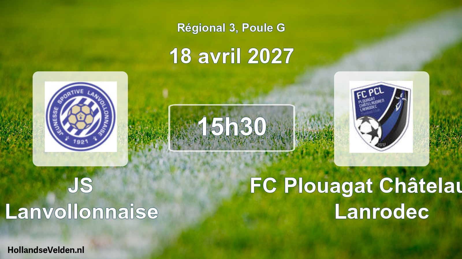 Match programmé: JS Lanvollonnaise - FC Plouagat Châtelaudren Lanrodec (18 avril 2027)