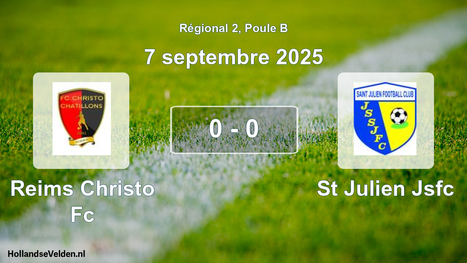 Total number of matches played: Reims Christo Fc - St Julien Jsfc 0 - 0 (7 September 2025)
