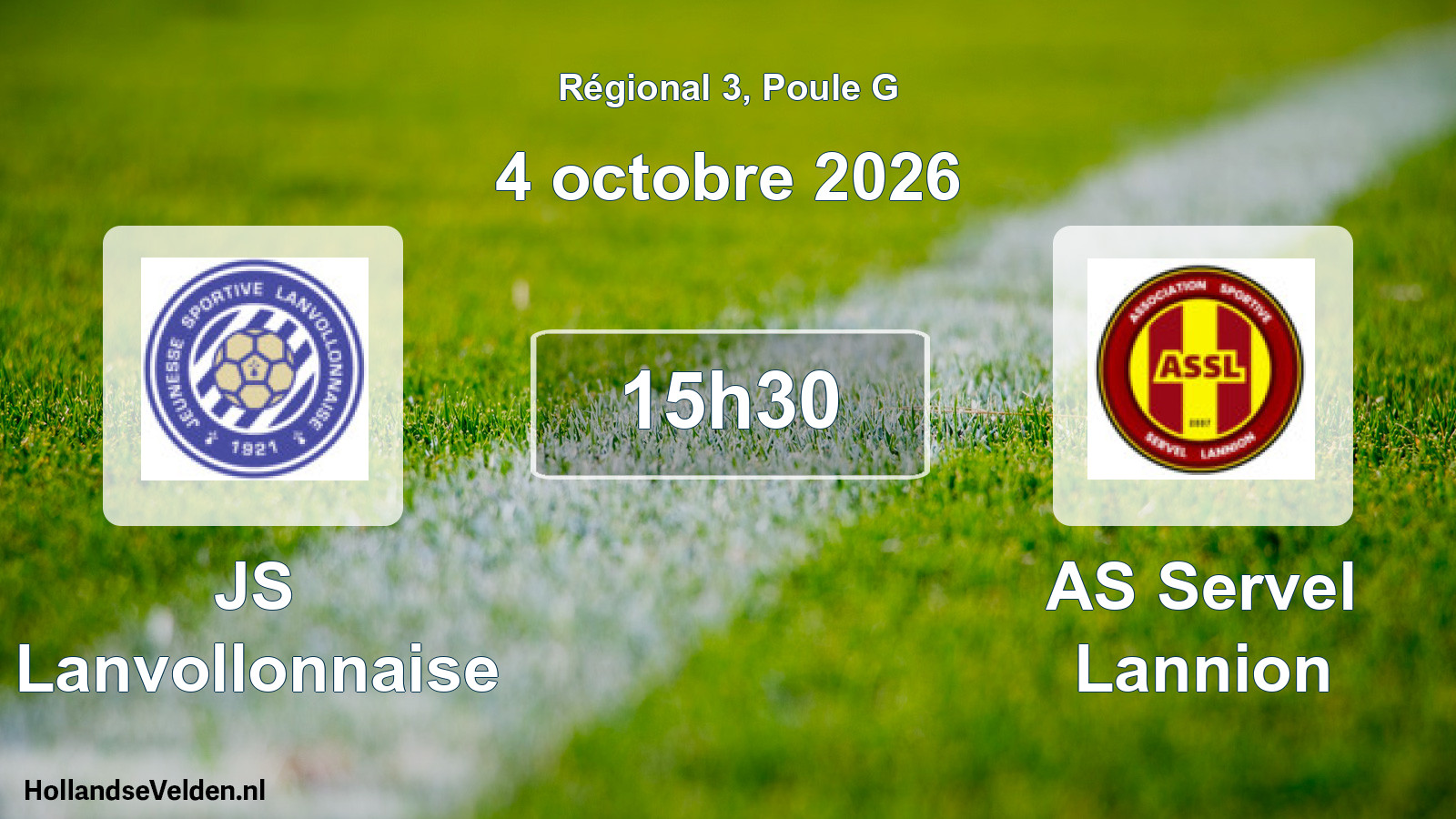 Match programmé: JS Lanvollonnaise - AS Servel Lannion (4 octobre 2026)