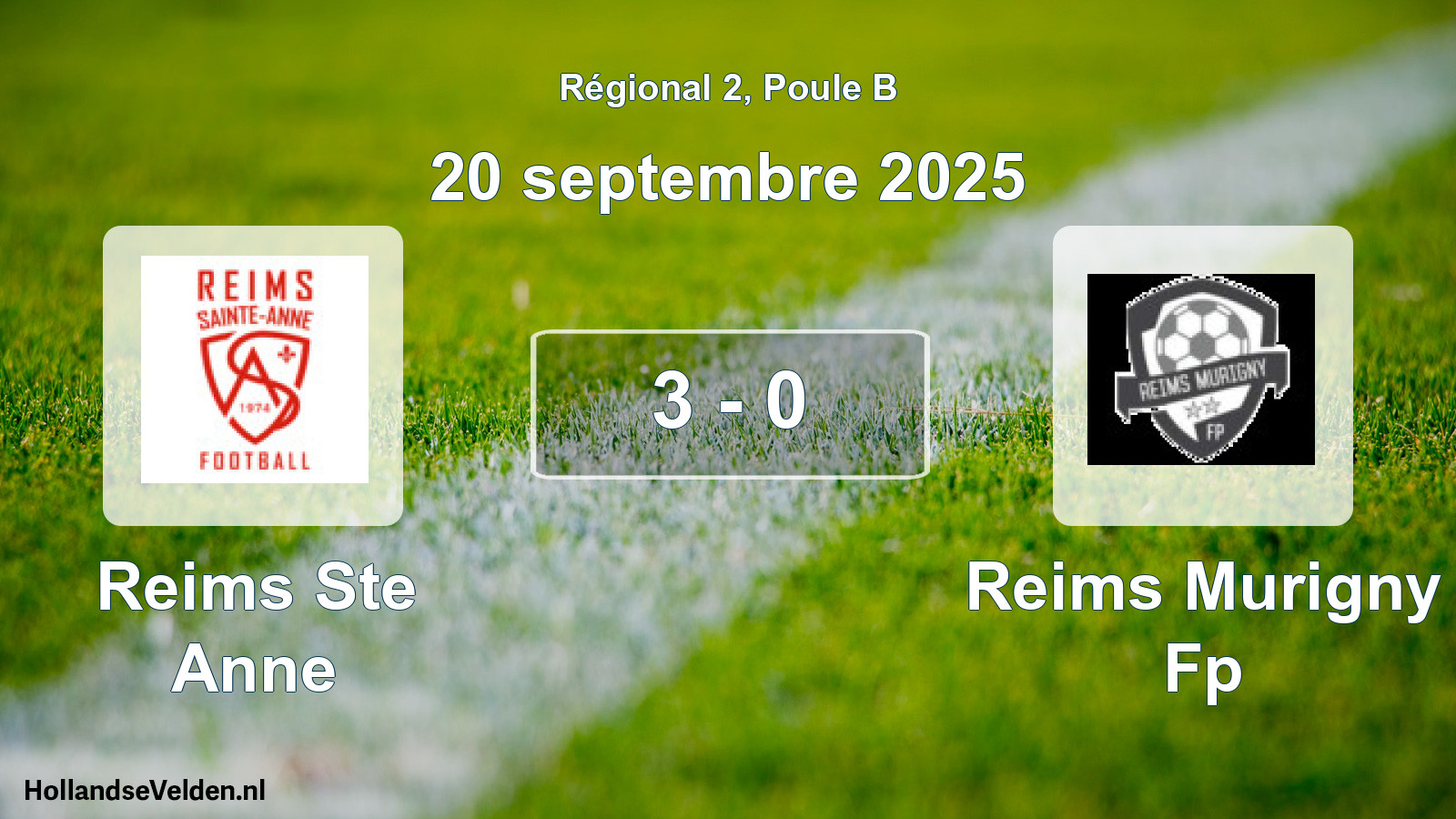 Total number of matches played: Reims Ste Anne - Reims Murigny Fp 3 - 0 (20 September 2025)
