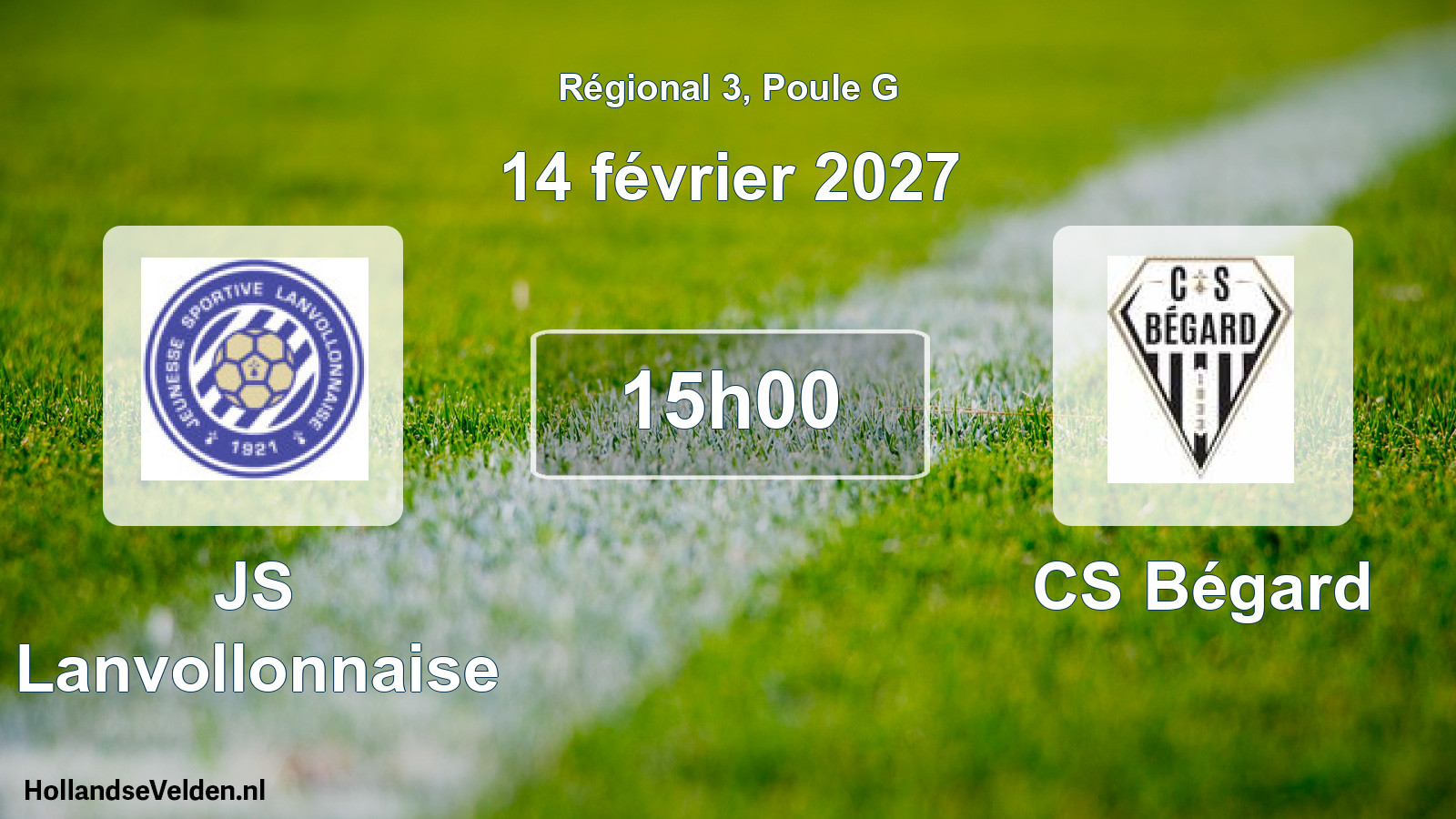 Match programmé: JS Lanvollonnaise - CS Bégard (14 février 2027)