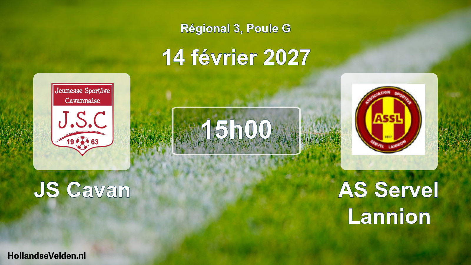 Match programmé: JS Cavan - AS Servel Lannion (14 février 2027)