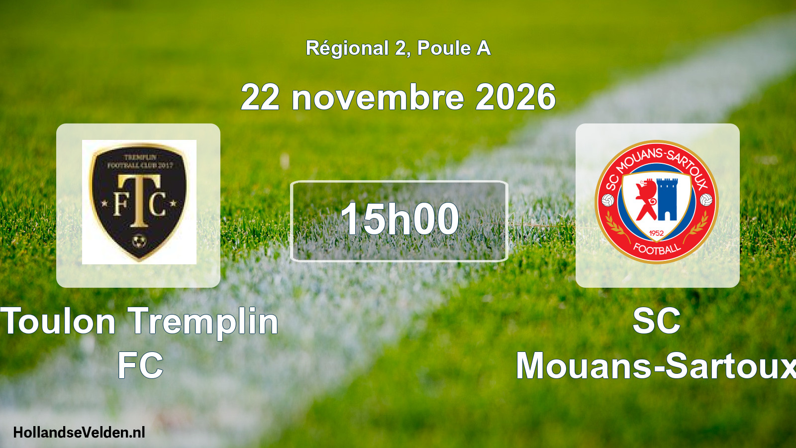 Match programmé: Toulon Tremplin FC - SC Mouans-Sartoux (22 novembre 2026)