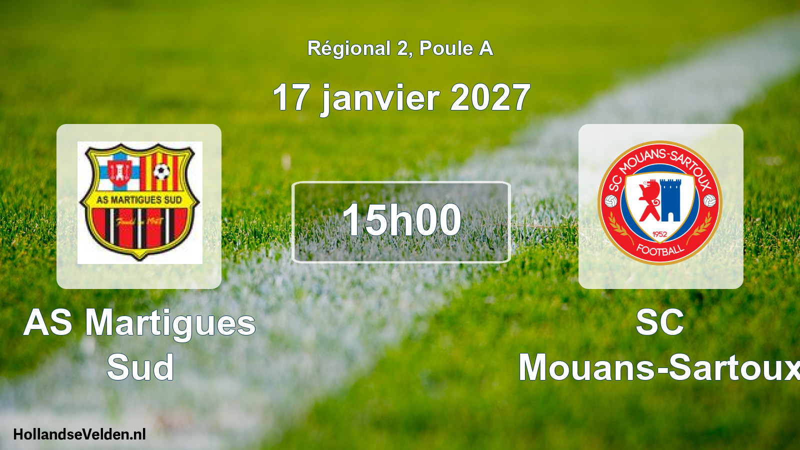 Match programmé: AS Martigues Sud - SC Mouans-Sartoux (17 janvier 2027)