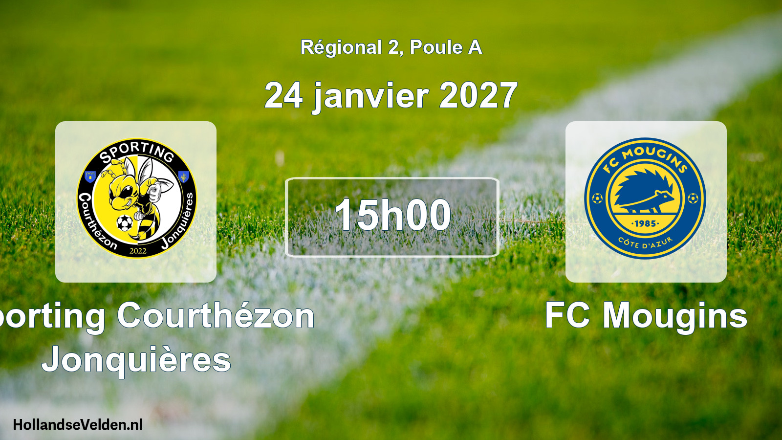 Match programmé: Sporting Courthézon Jonquières - FC Mougins (24 janvier 2027)