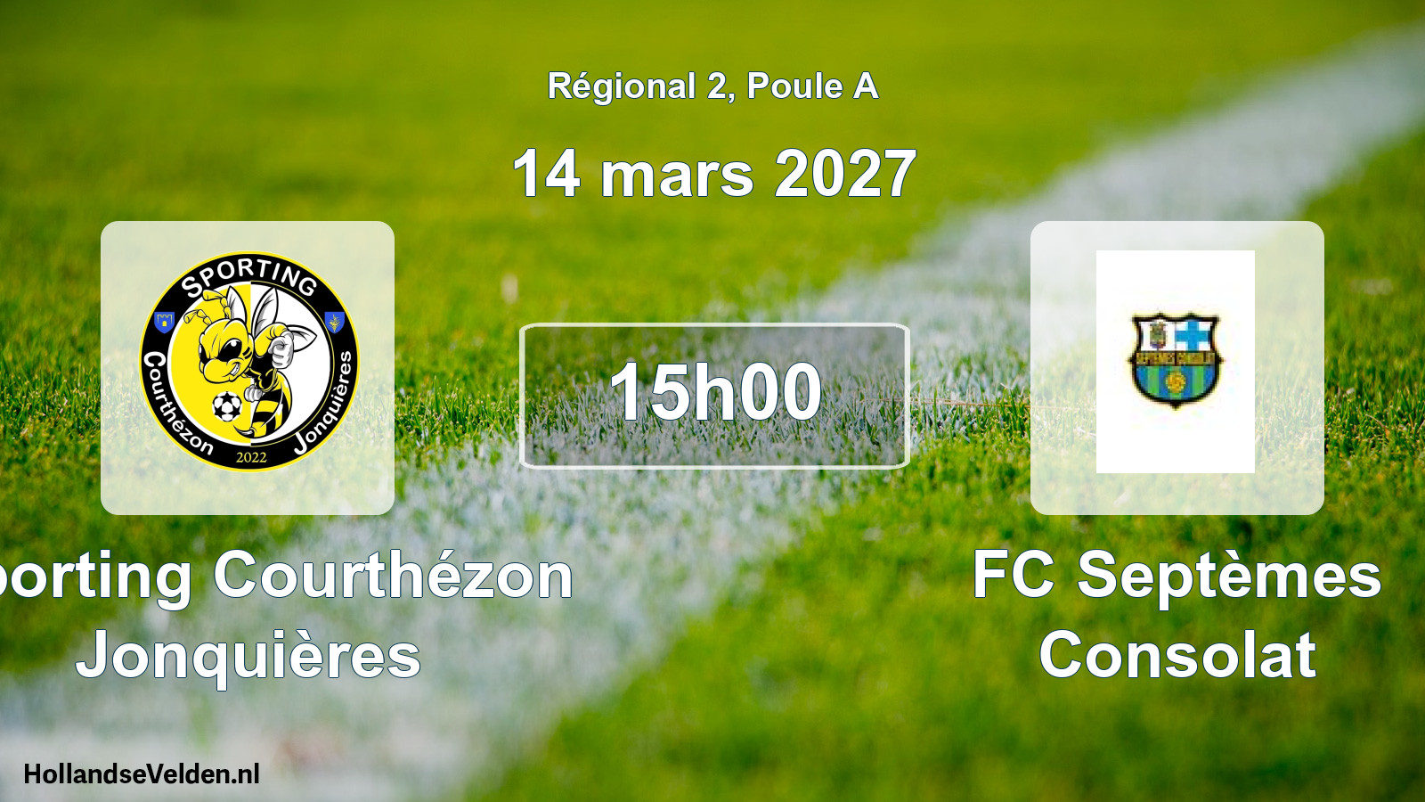 Scheduled Match: Sporting Courthézon Jonquières - FC Septèmes Consolat (14 March 2027)