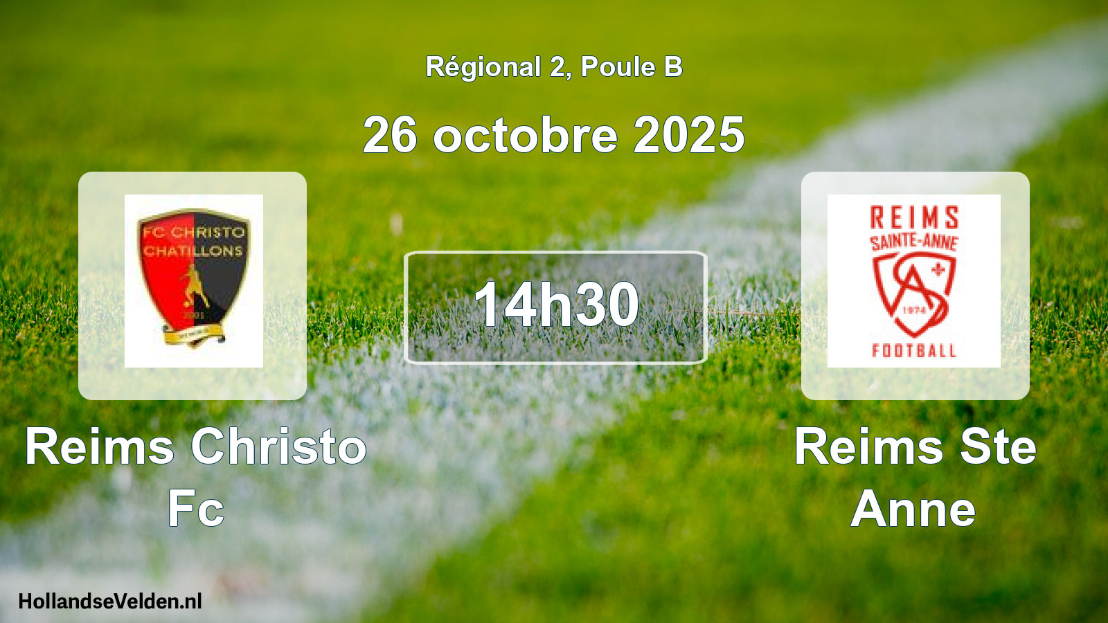 Geplande wedstrijd: Reims Christo Fc - Reims Ste Anne (26 octobre 2025)
