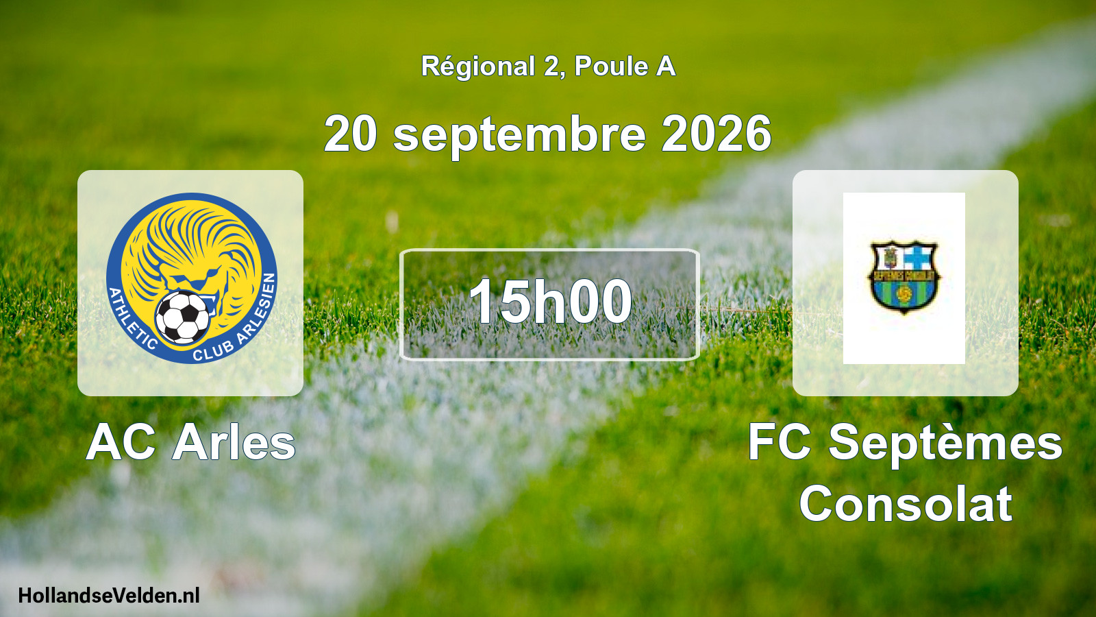 Scheduled Match: AC Arles - FC Septèmes Consolat (20 September 2026)