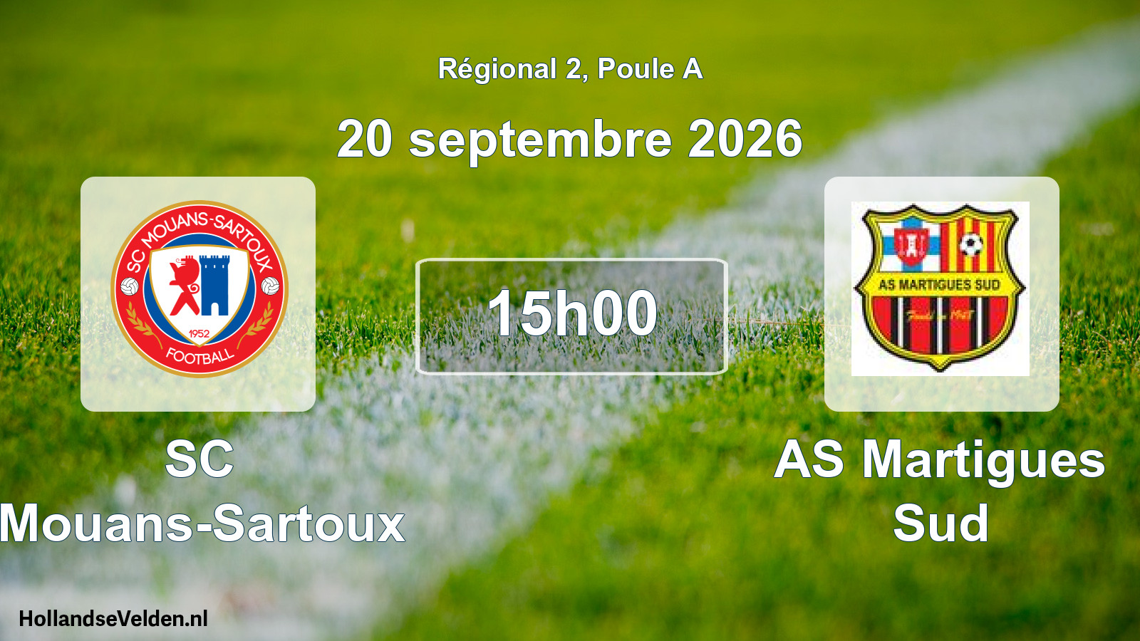 Match programmé: SC Mouans-Sartoux - AS Martigues Sud (20 septembre 2026)