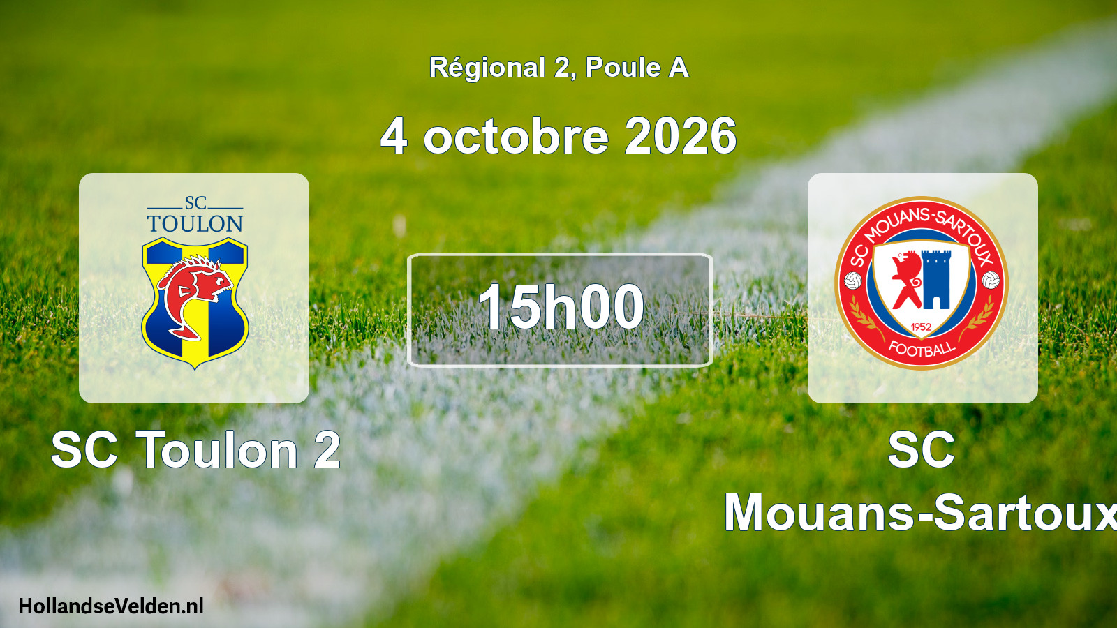 Scheduled Match: SC Toulon 2 - SC Mouans-Sartoux (4 October 2026)