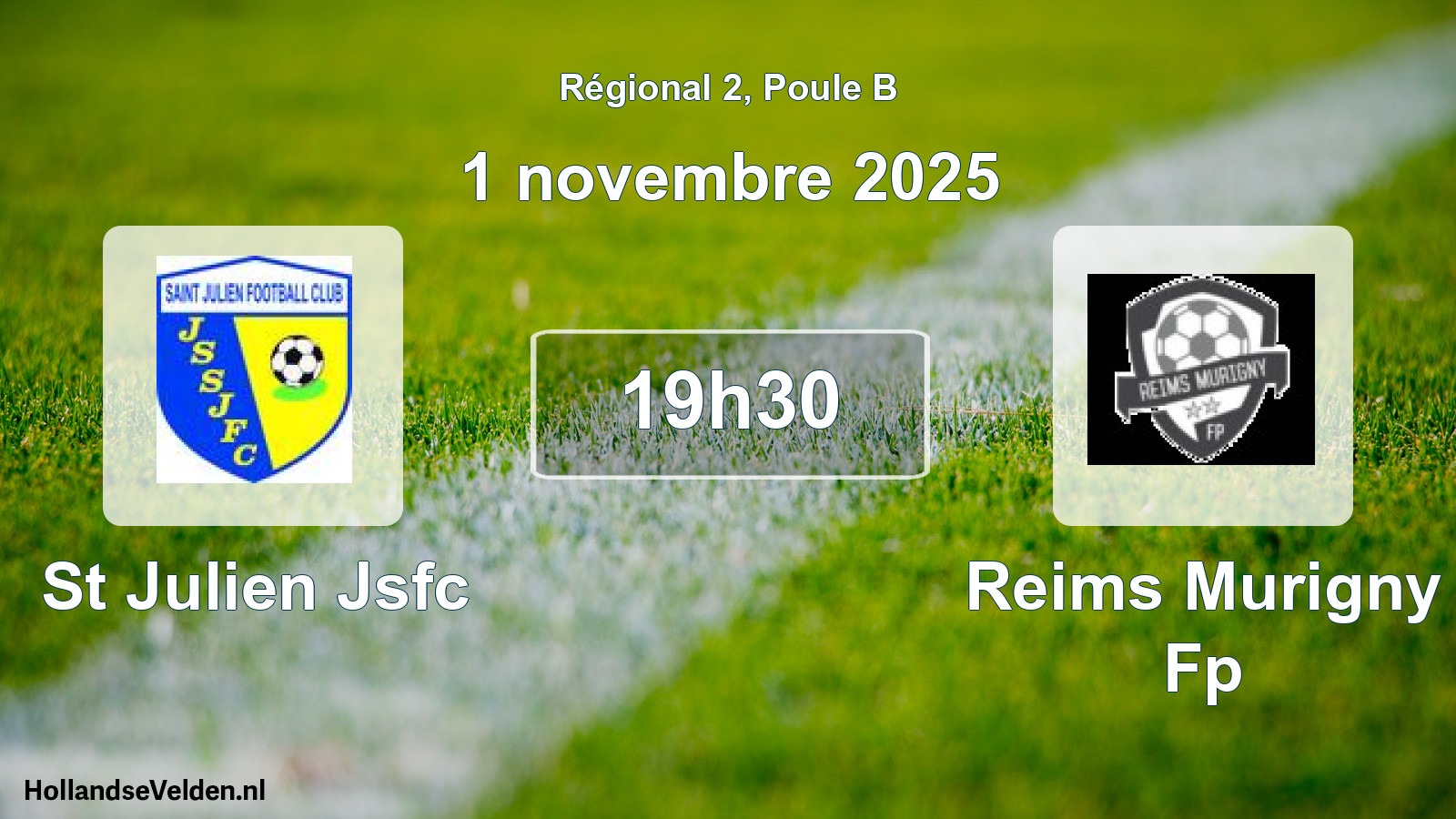 Geplande wedstrijd: St Julien Jsfc - Reims Murigny Fp (1 november 2025)