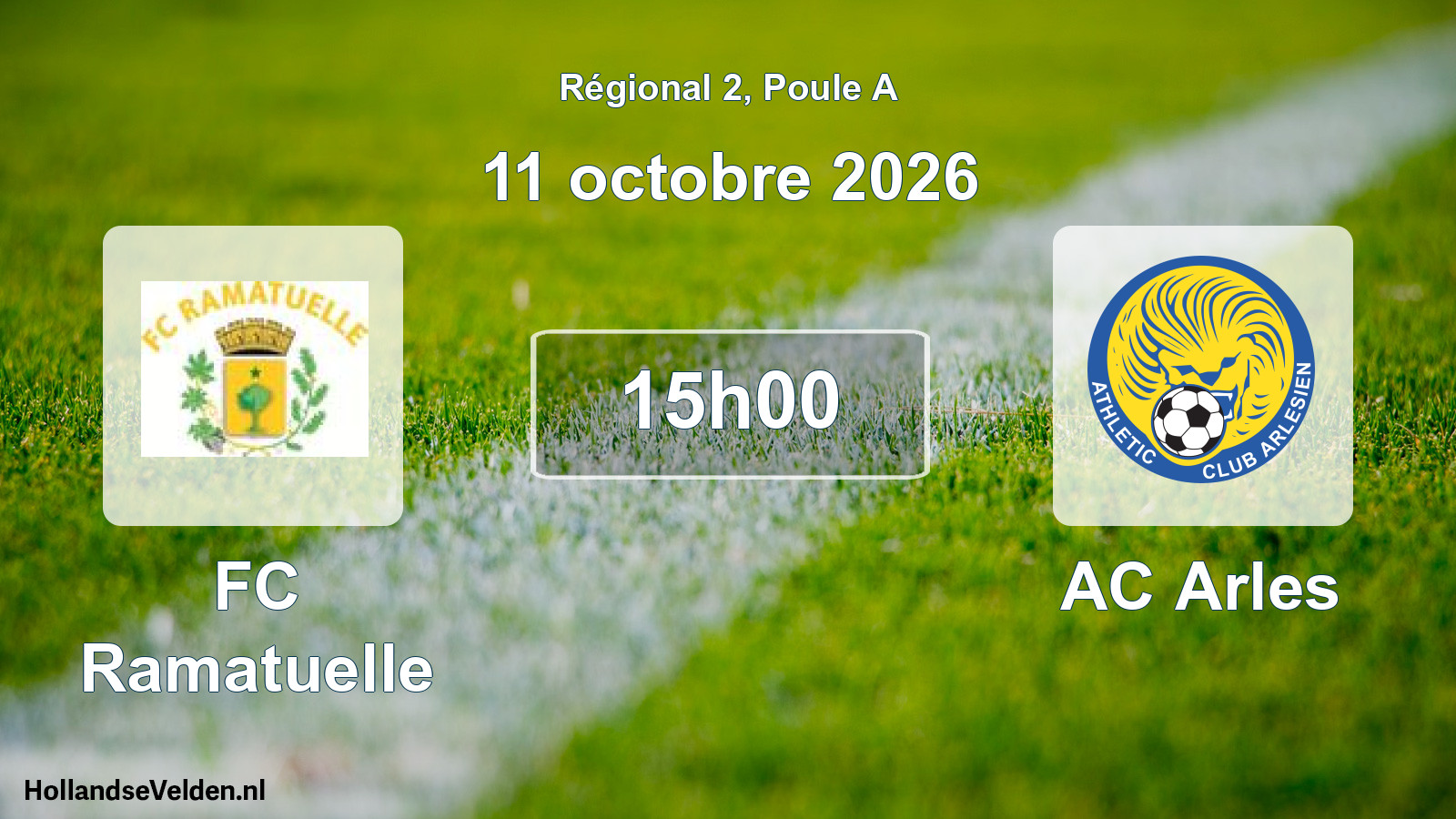 Match programmé: FC Ramatuelle - AC Arles (11 octobre 2026)