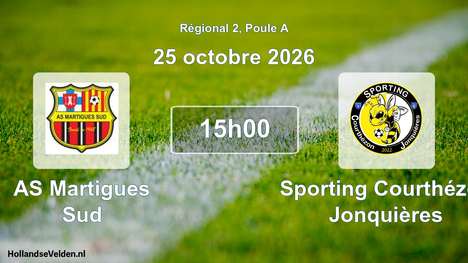 Match programmé: AS Martigues Sud - Sporting Courthézon Jonquières (25 octobre 2026)