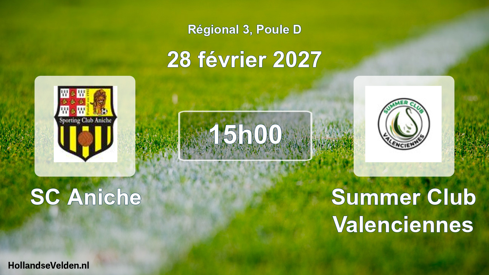 Match programmé: SC Aniche - Summer Club Valenciennes (28 février 2027)
