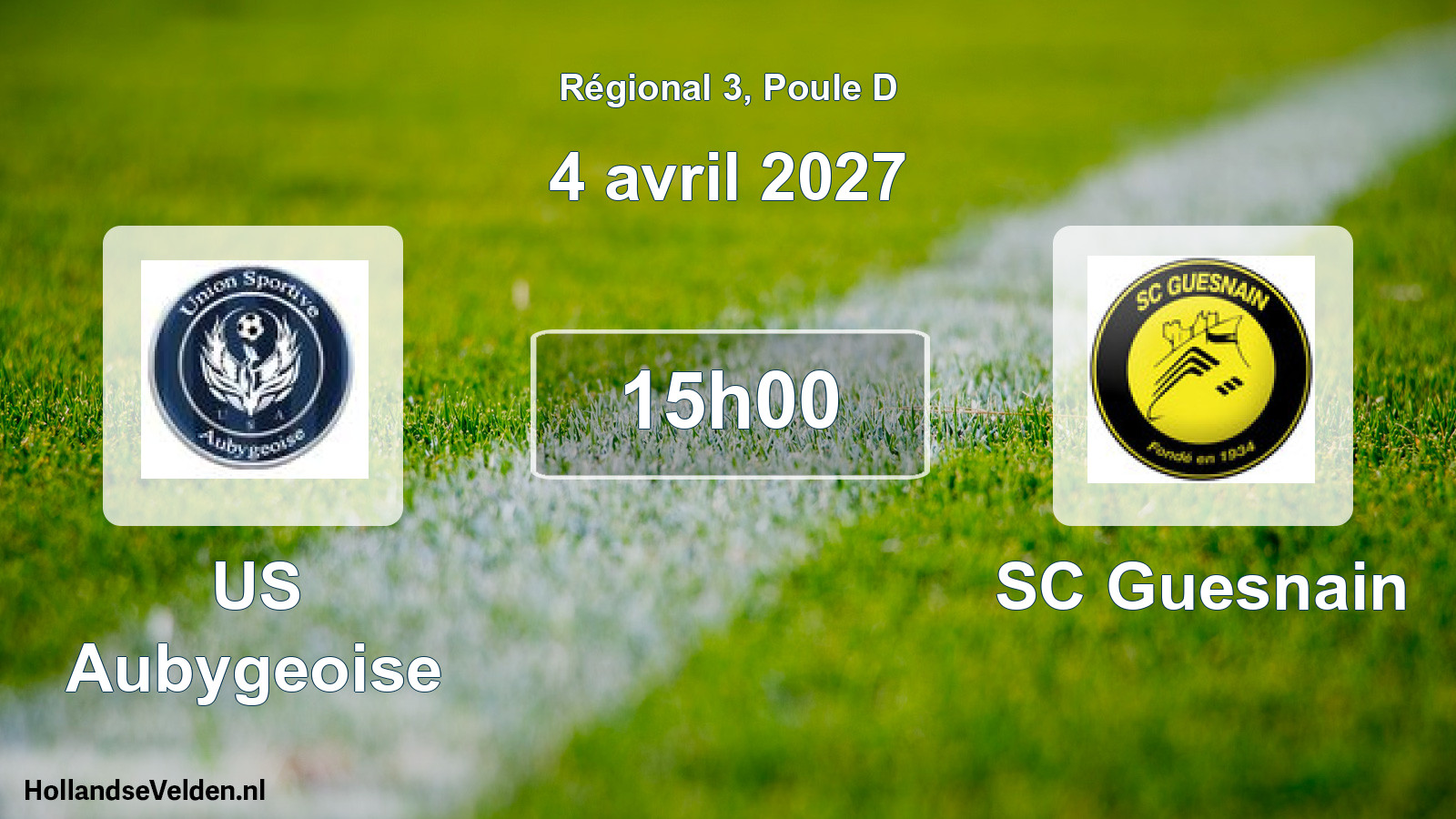 Scheduled Match: US Aubygeoise - SC Guesnain (4 April 2027)