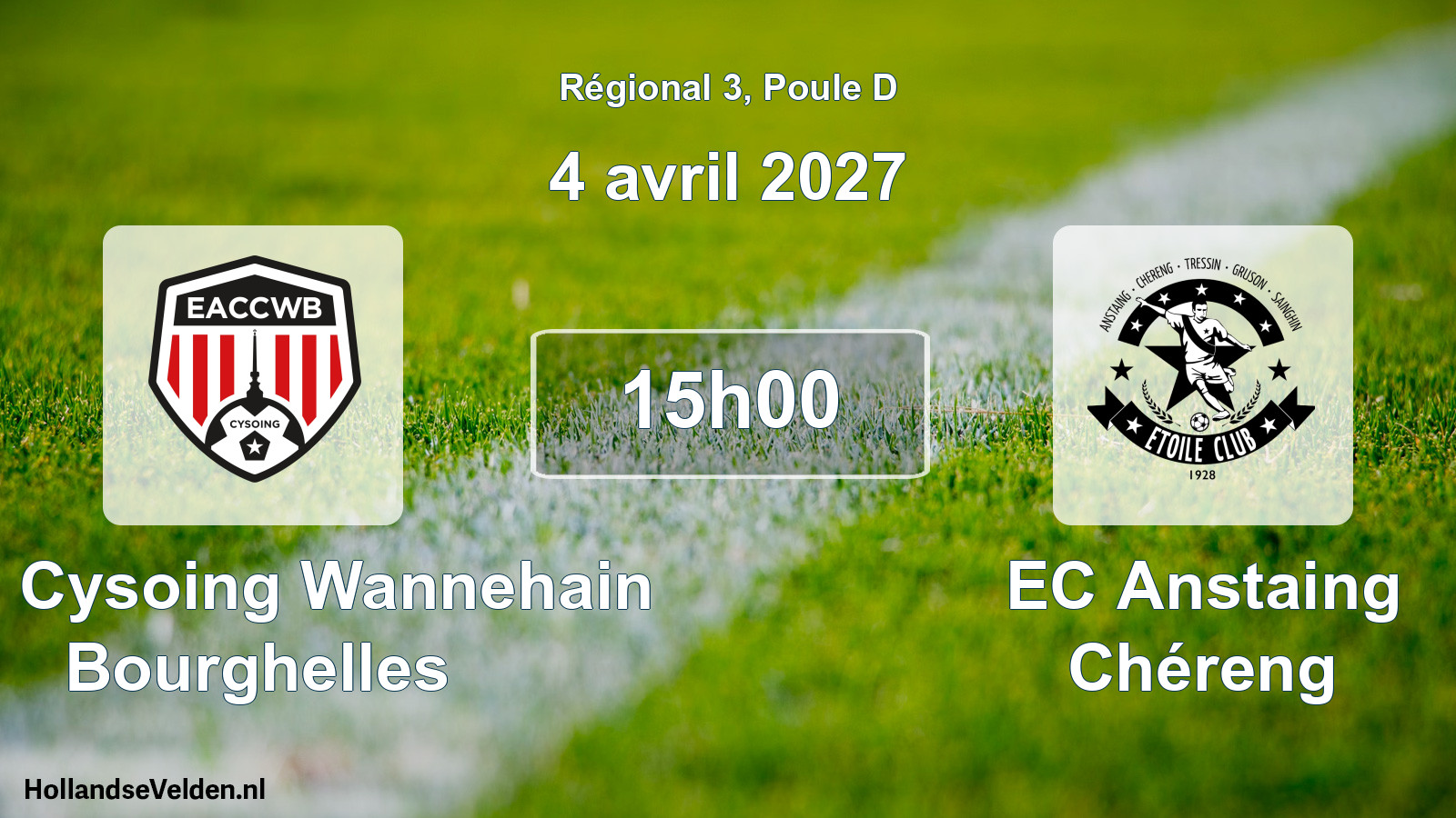 Scheduled Match: EAC Cysoing Wannehain Bourghelles - EC Anstaing Chéreng (4 April 2027)
