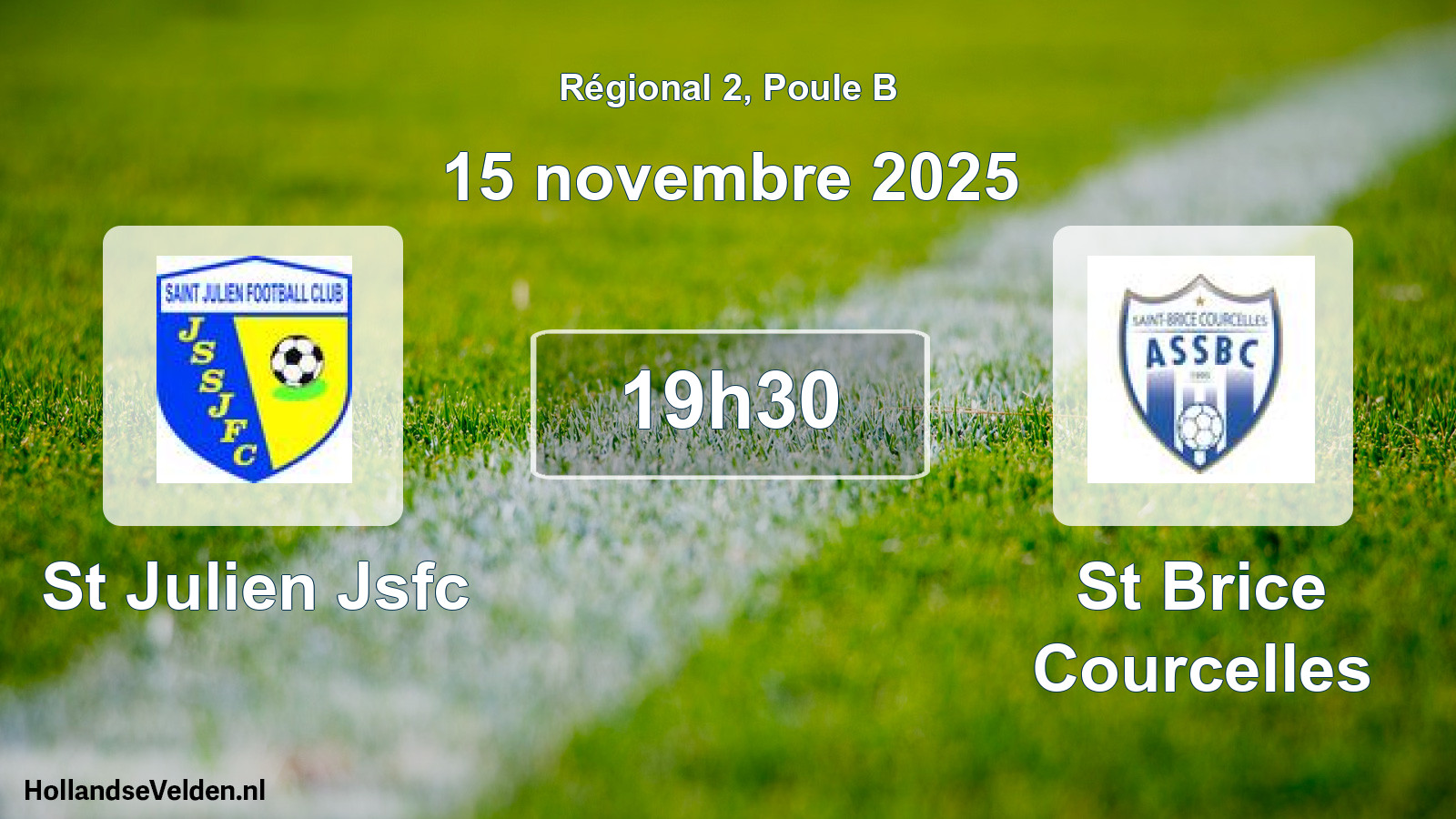 Scheduled Match: St Julien Jsfc - St Brice Courcelles (15 November 2025)