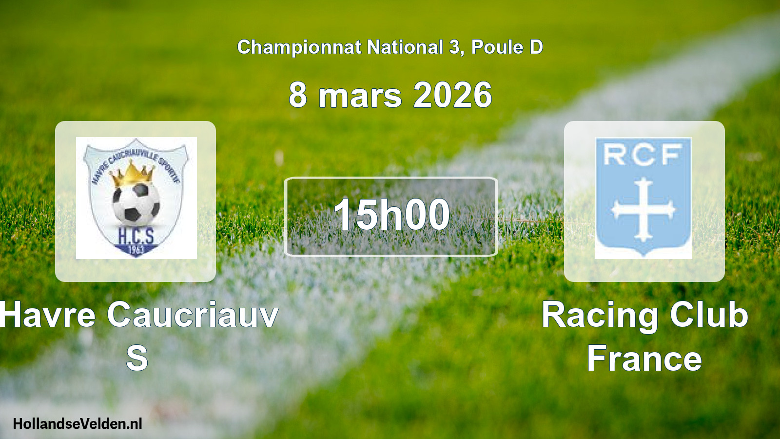 Geplande wedstrijd: Havre Caucriauv S - Racing Club France (8 maart 2026)
