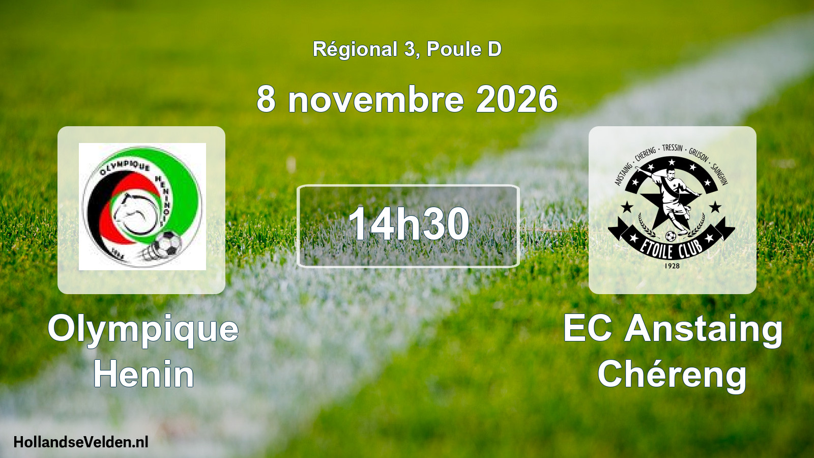 Scheduled Match: Olympique Henin - EC Anstaing Chéreng (8 November 2026)