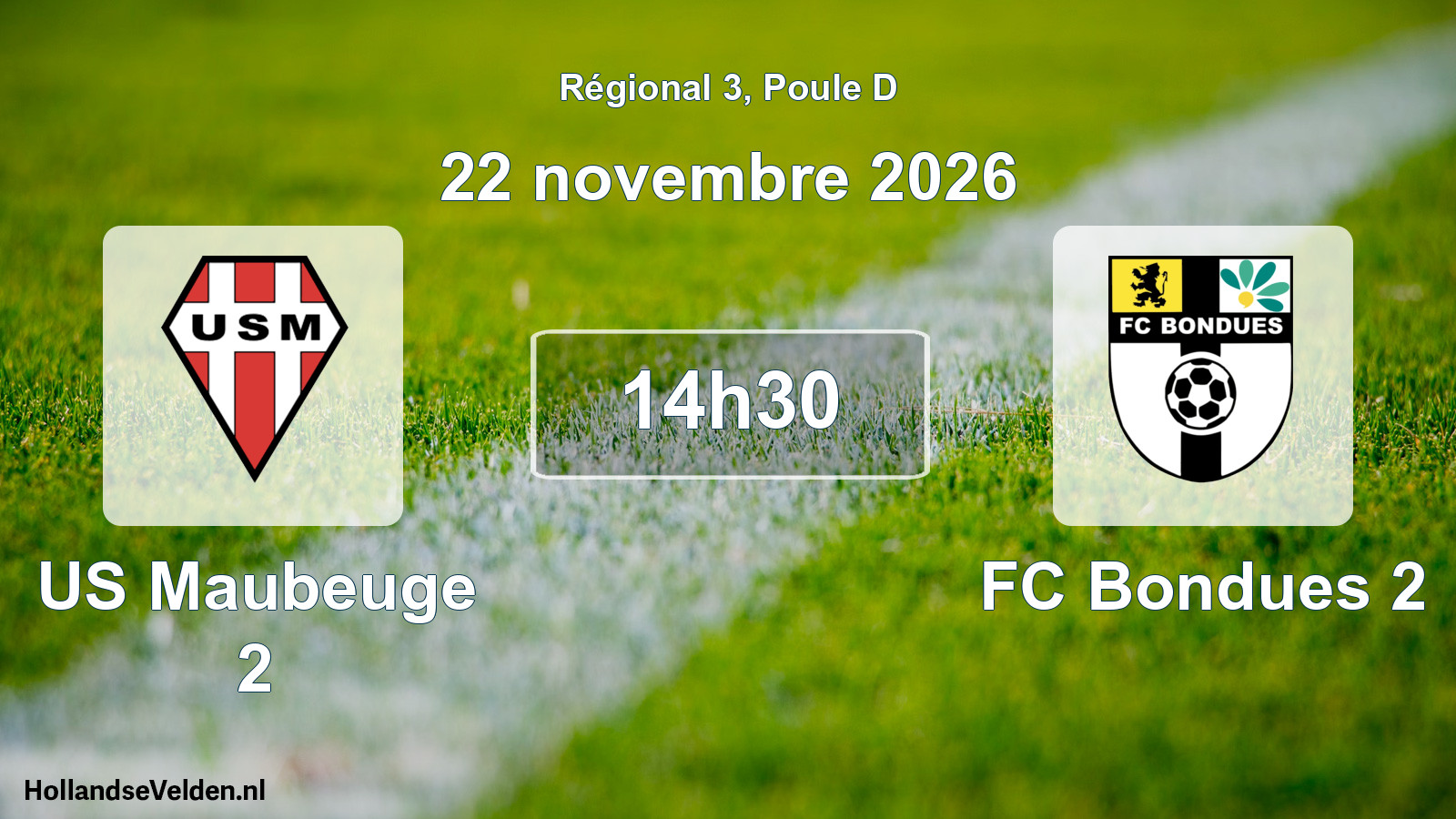 Scheduled Match: US Maubeuge 2 - FC Bondues 2 (22 November 2026)