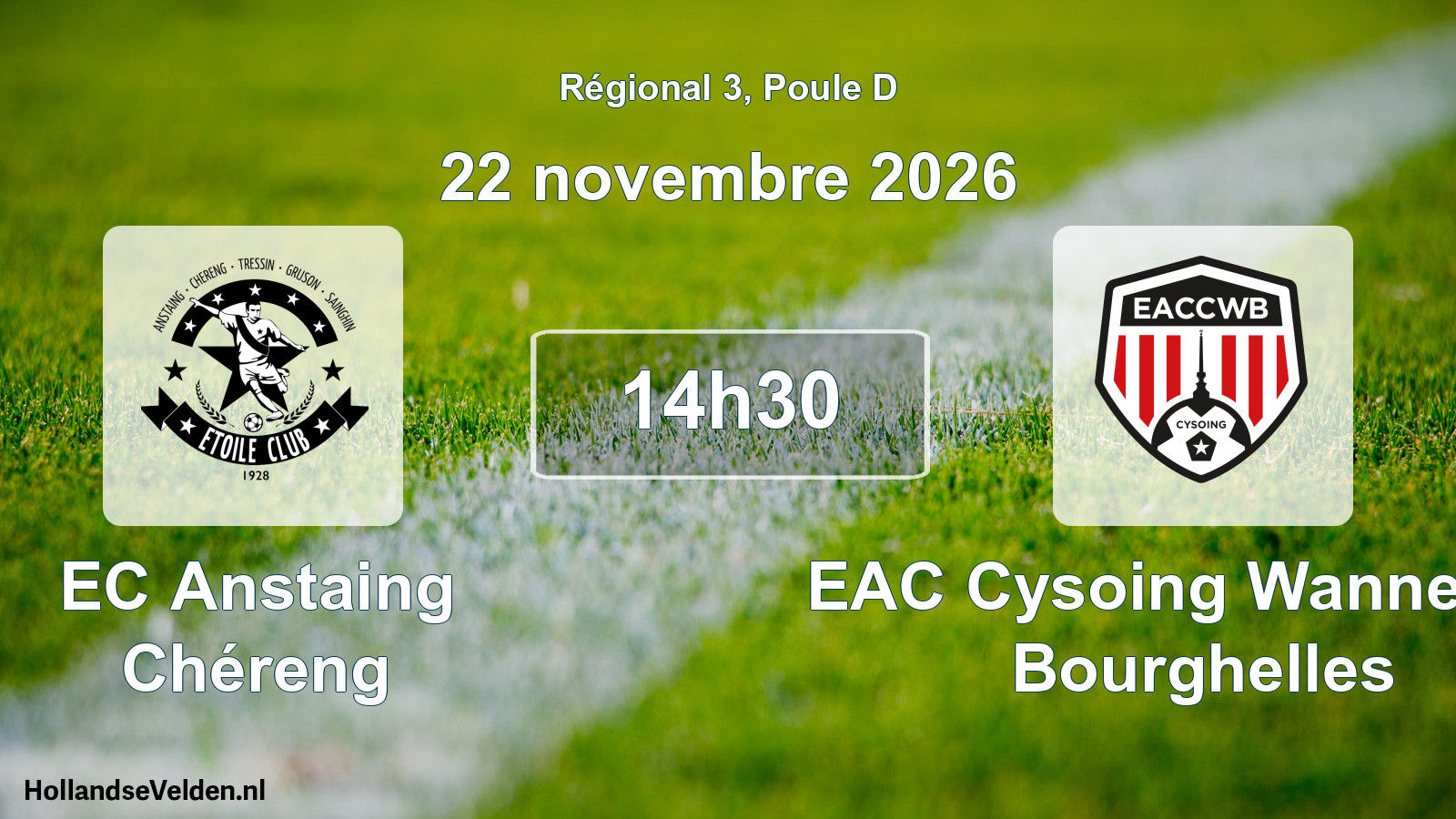 Scheduled Match: EC Anstaing Chéreng - EAC Cysoing Wannehain Bourghelles (22 November 2026)