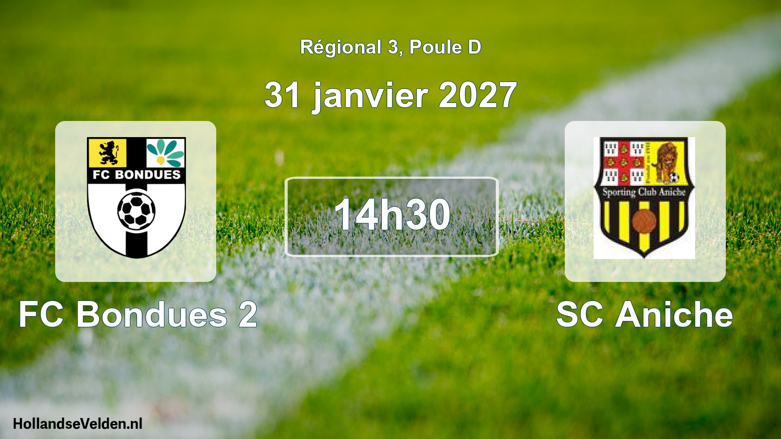 Geplande wedstrijd: FC Bondues 2 - SC Aniche (31 januari 2027)