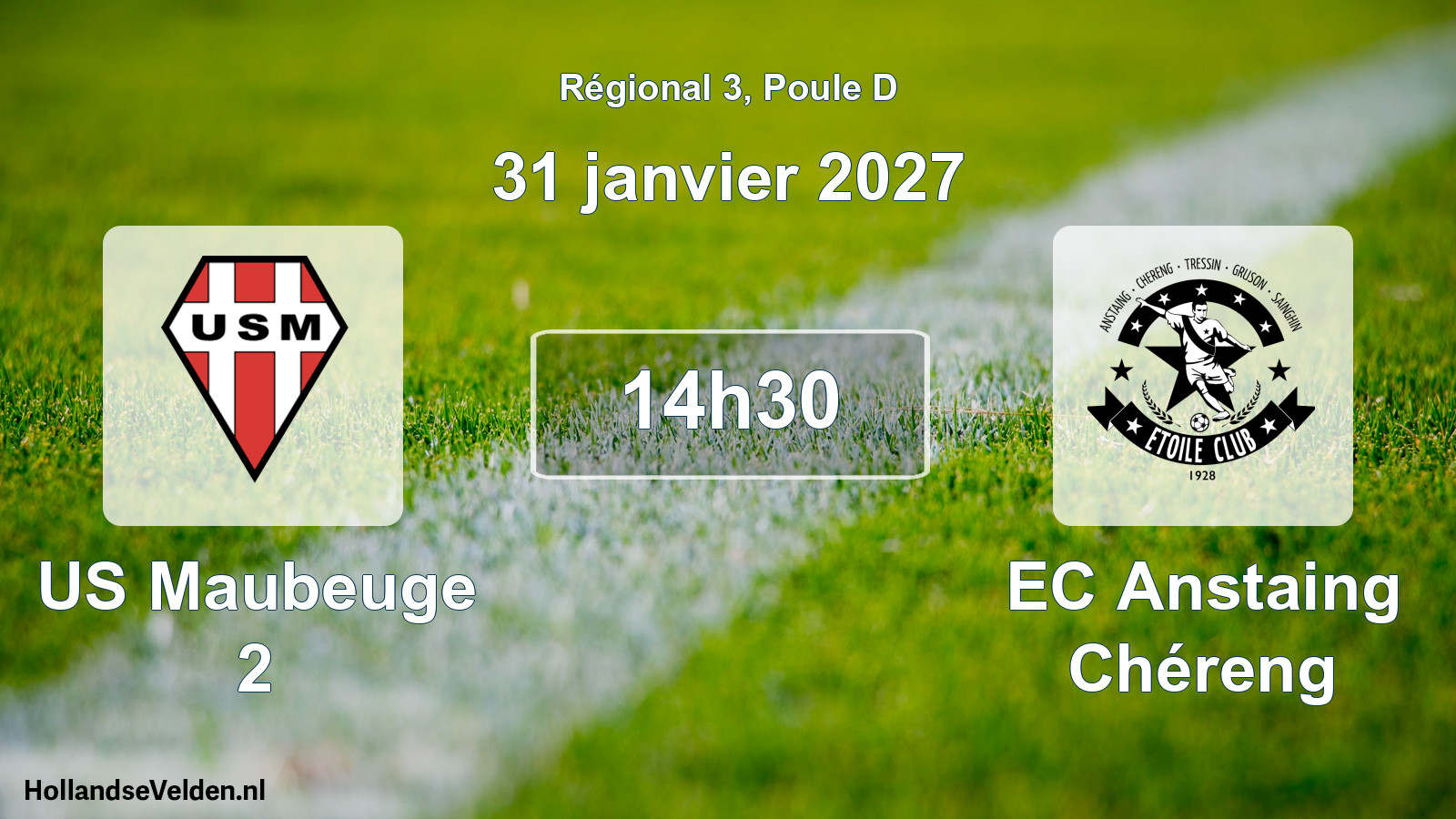Scheduled Match: US Maubeuge 2 - EC Anstaing Chéreng (31 January 2027)
