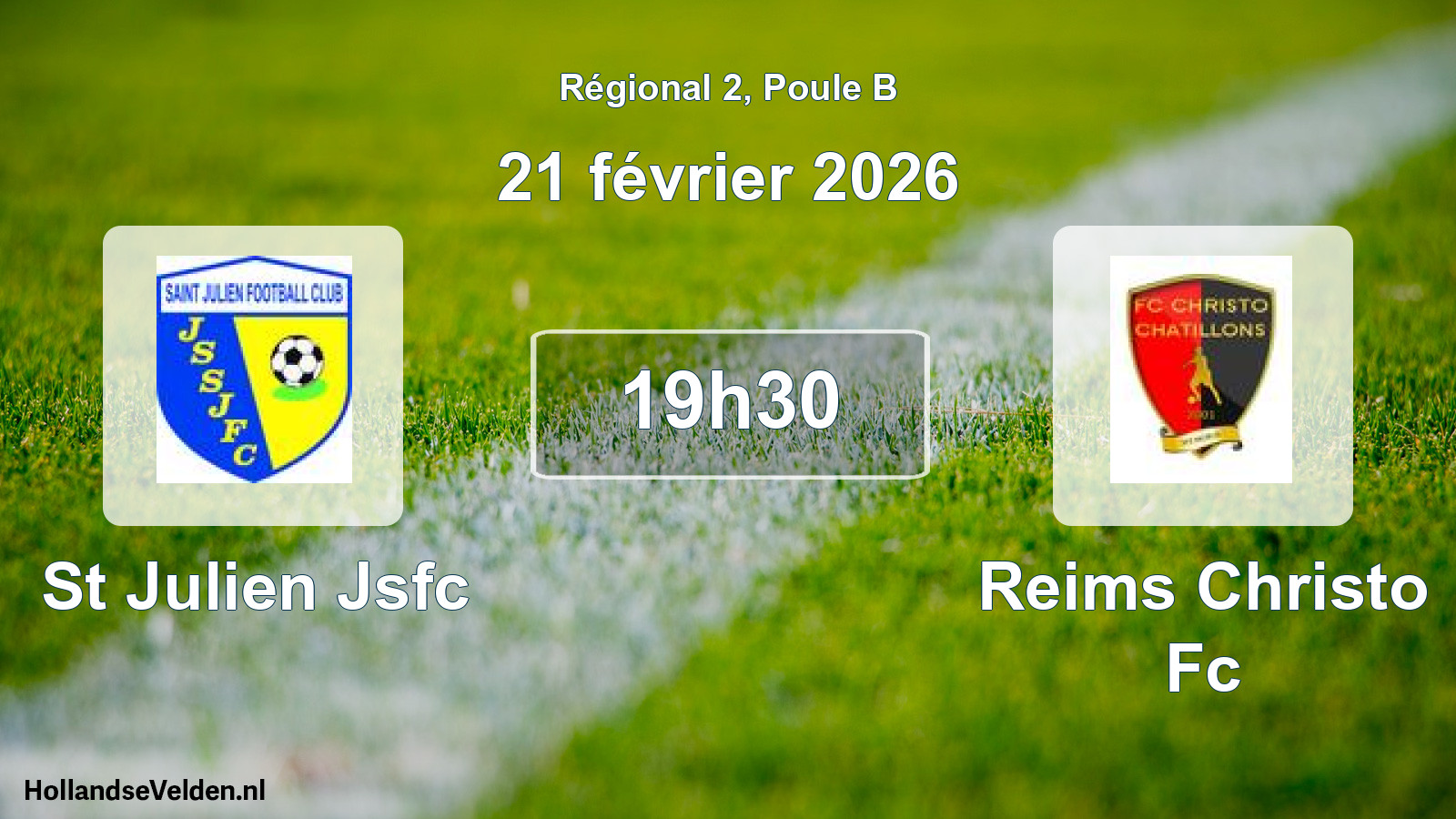 Geplande wedstrijd: St Julien Jsfc - Reims Christo Fc (21 février 2026)