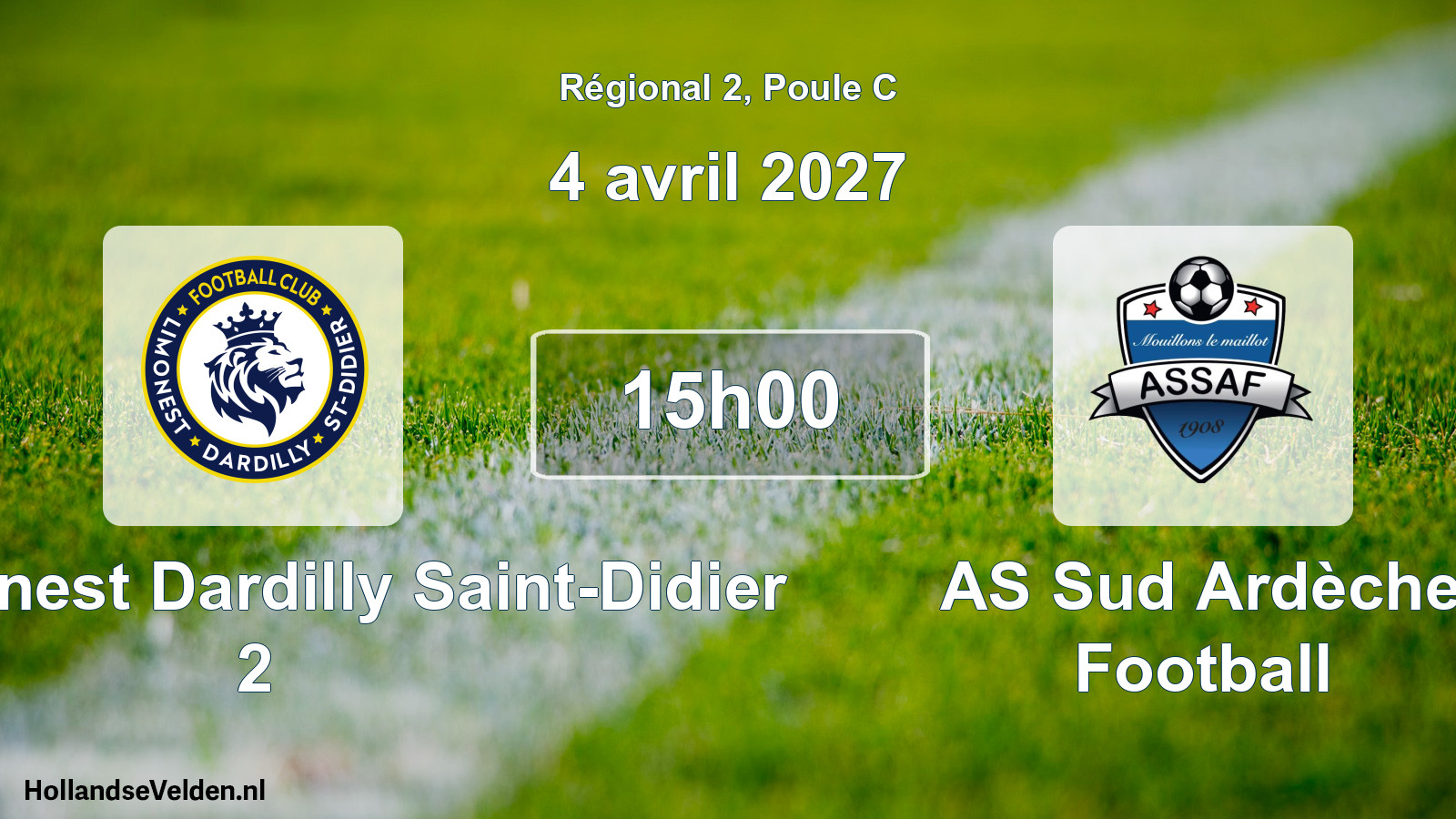 Match programmé: FC Limonest Dardilly Saint-Didier 2 - AS Sud Ardèche Football (4 avril 2027)