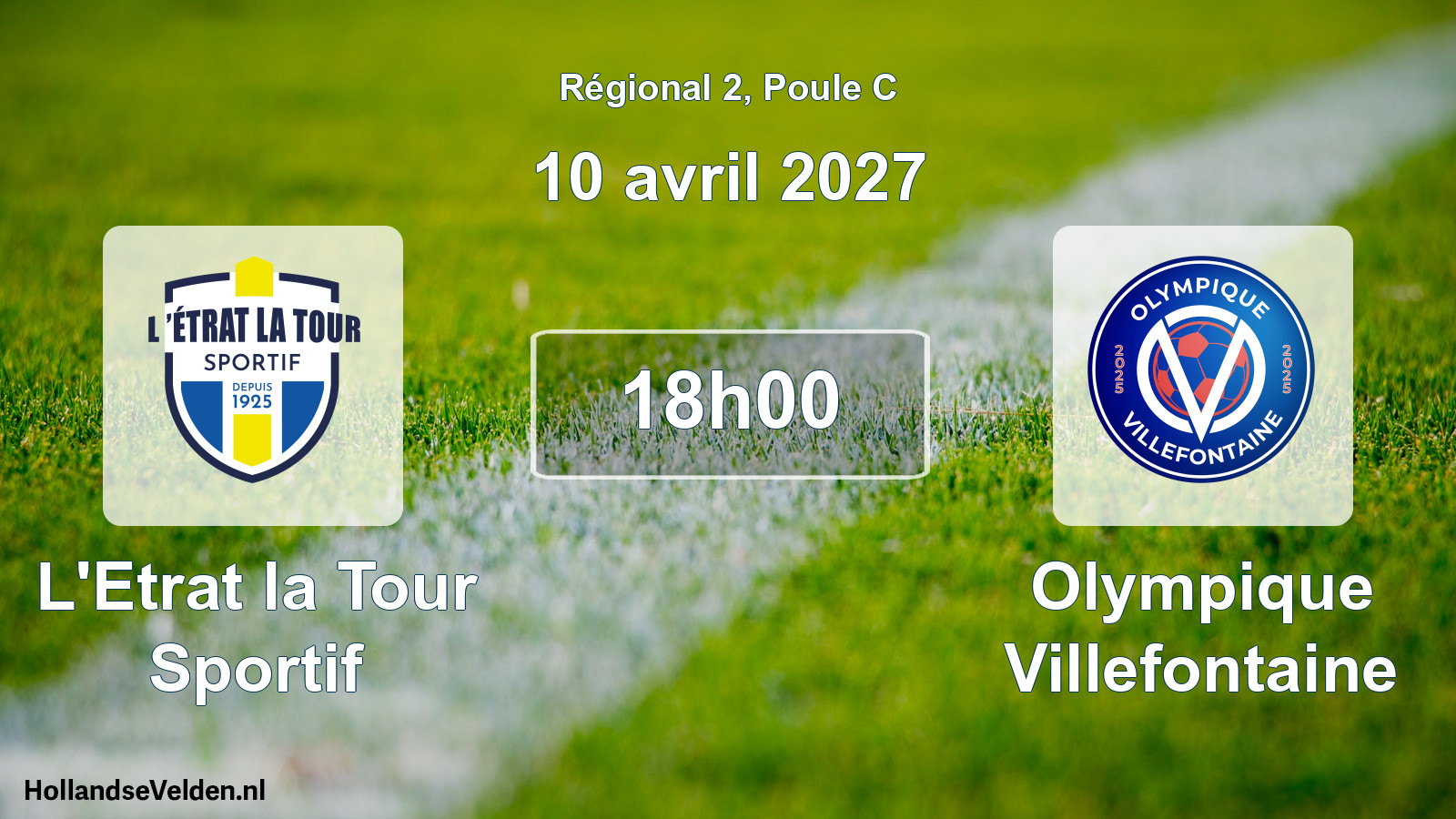 Scheduled Match: L'Etrat la Tour Sportif - Olympique Villefontaine (10 April 2027)