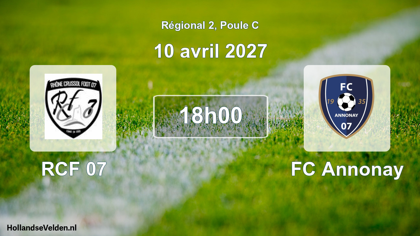 Match programmé: RCF 07 - FC Annonay (10 avril 2027)