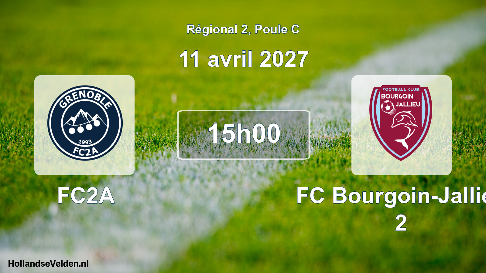 Match programmé: FC2A - FC Bourgoin-Jallieu 2 (11 avril 2027)
