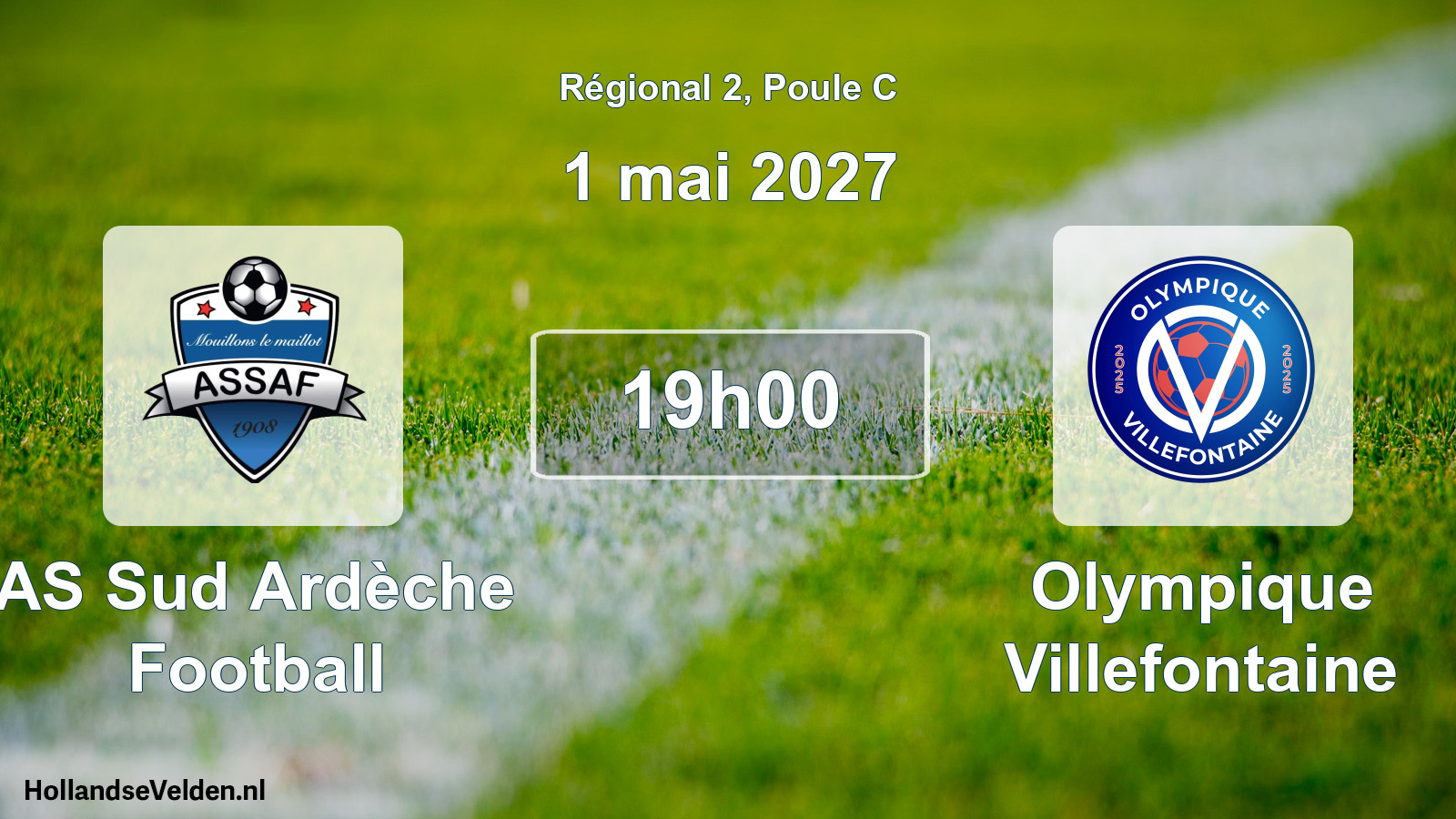 Match programmé: AS Sud Ardèche Football - Olympique Villefontaine (1 mai 2027)