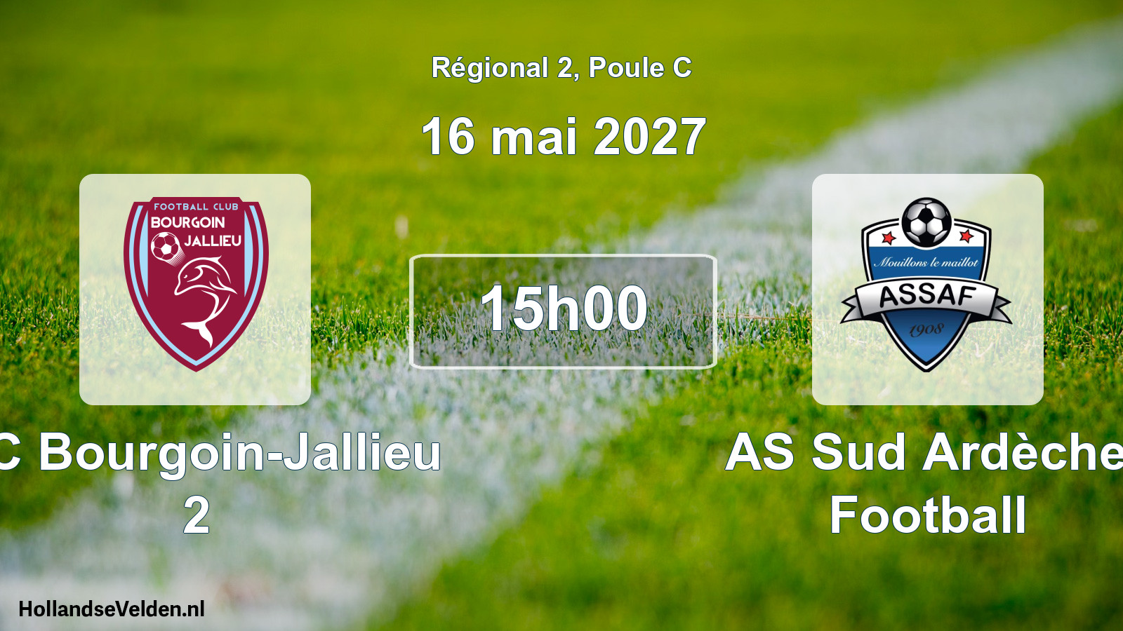 Match programmé: FC Bourgoin-Jallieu 2 - AS Sud Ardèche Football (16 mai 2027)